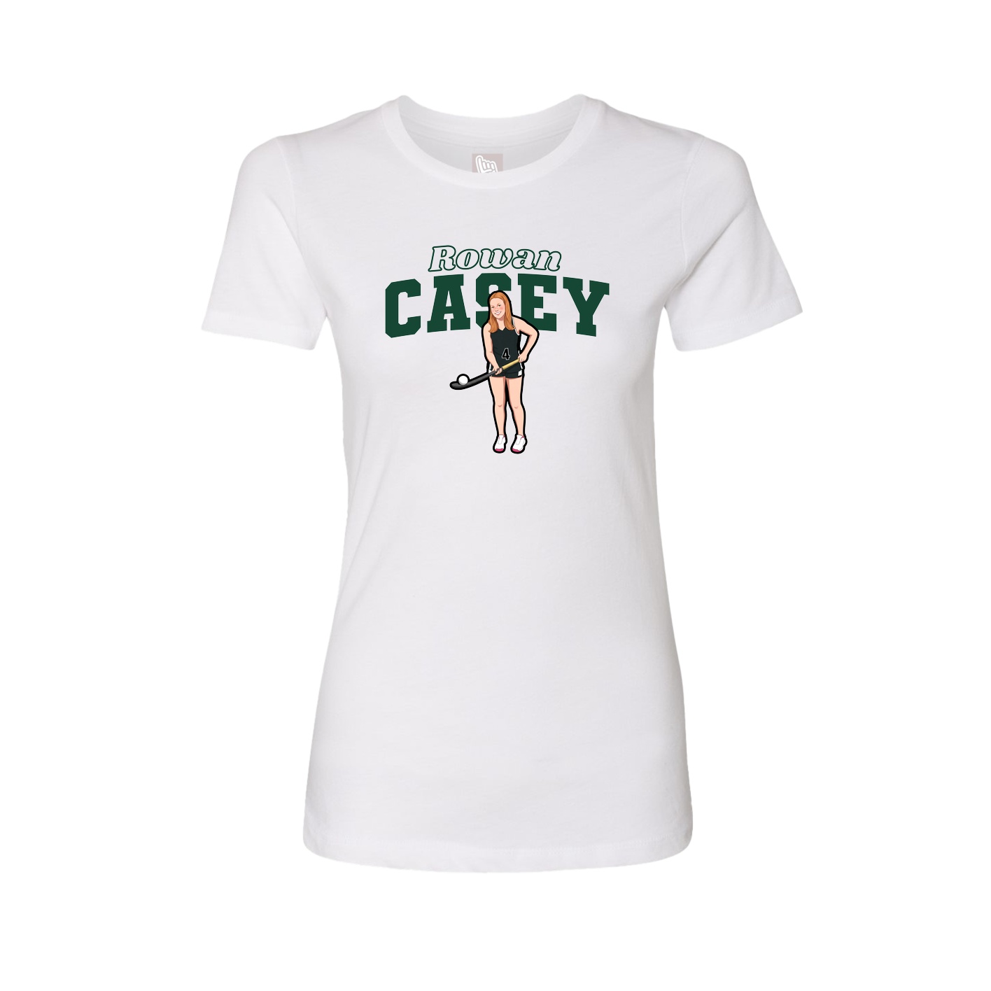 Fitted Women's Tee — Name Arch in White