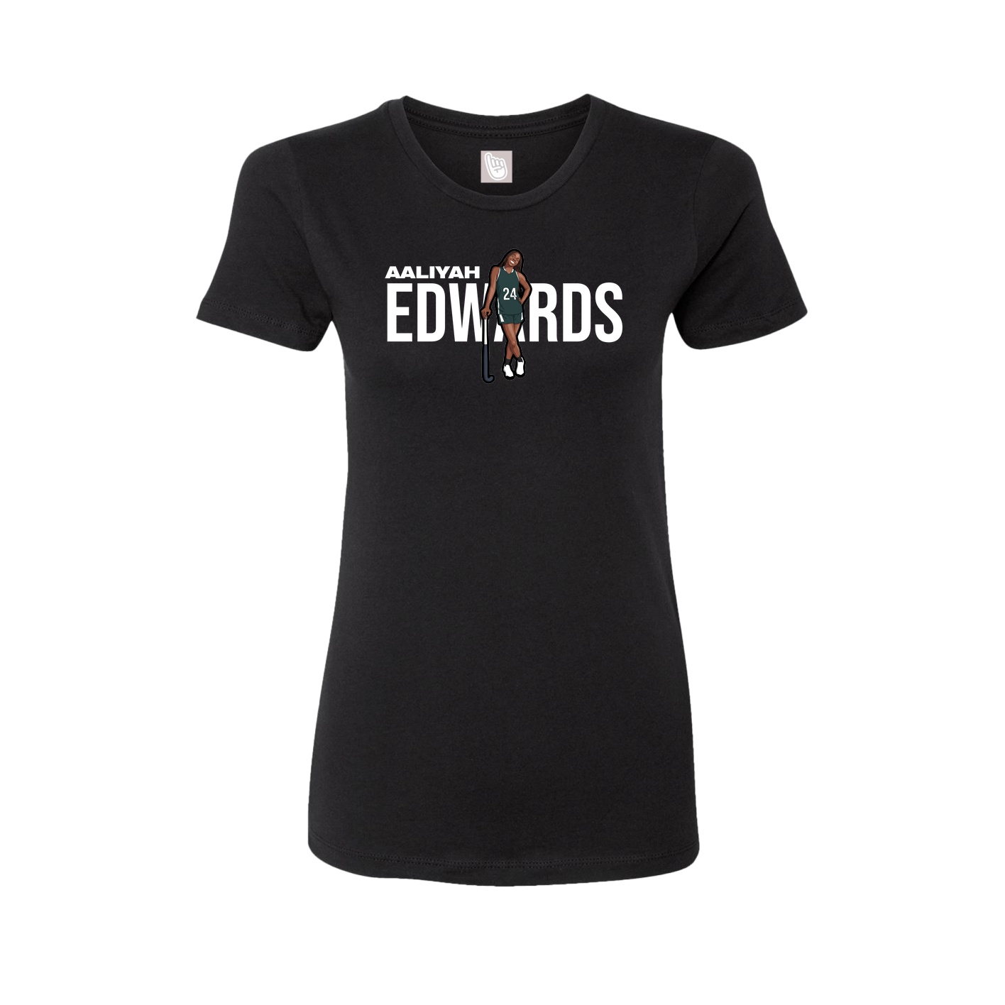 Fitted Women's Tee — Player Name in Black