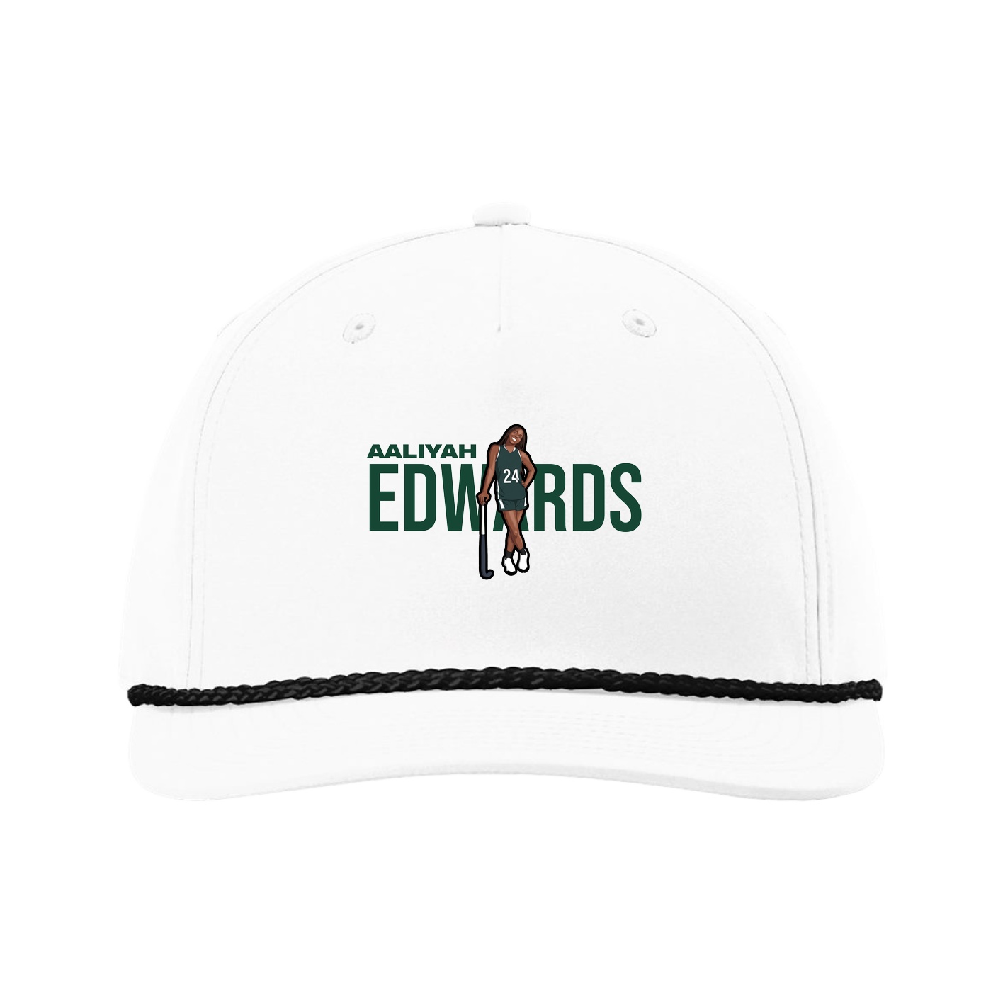 Five-Panel Classic Rope Cap — Player Name in White