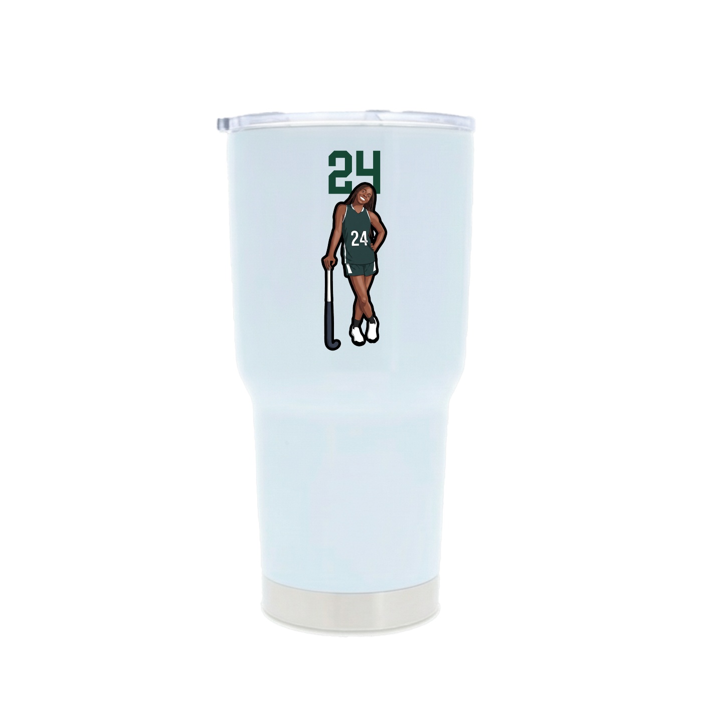 30oz Stainless Steel Tumbler — Number Top in White