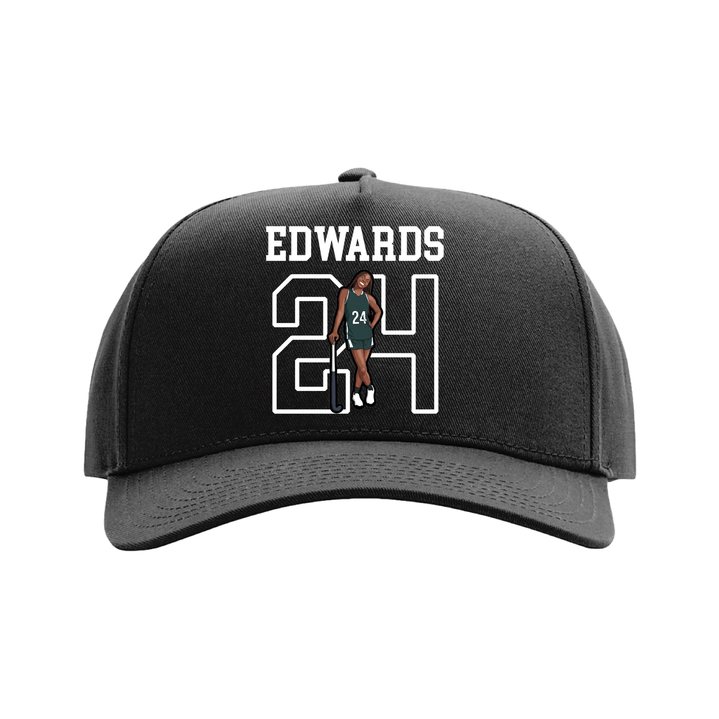 Full Fabric Five-Panel Champ Cap — Shirsey in Black
