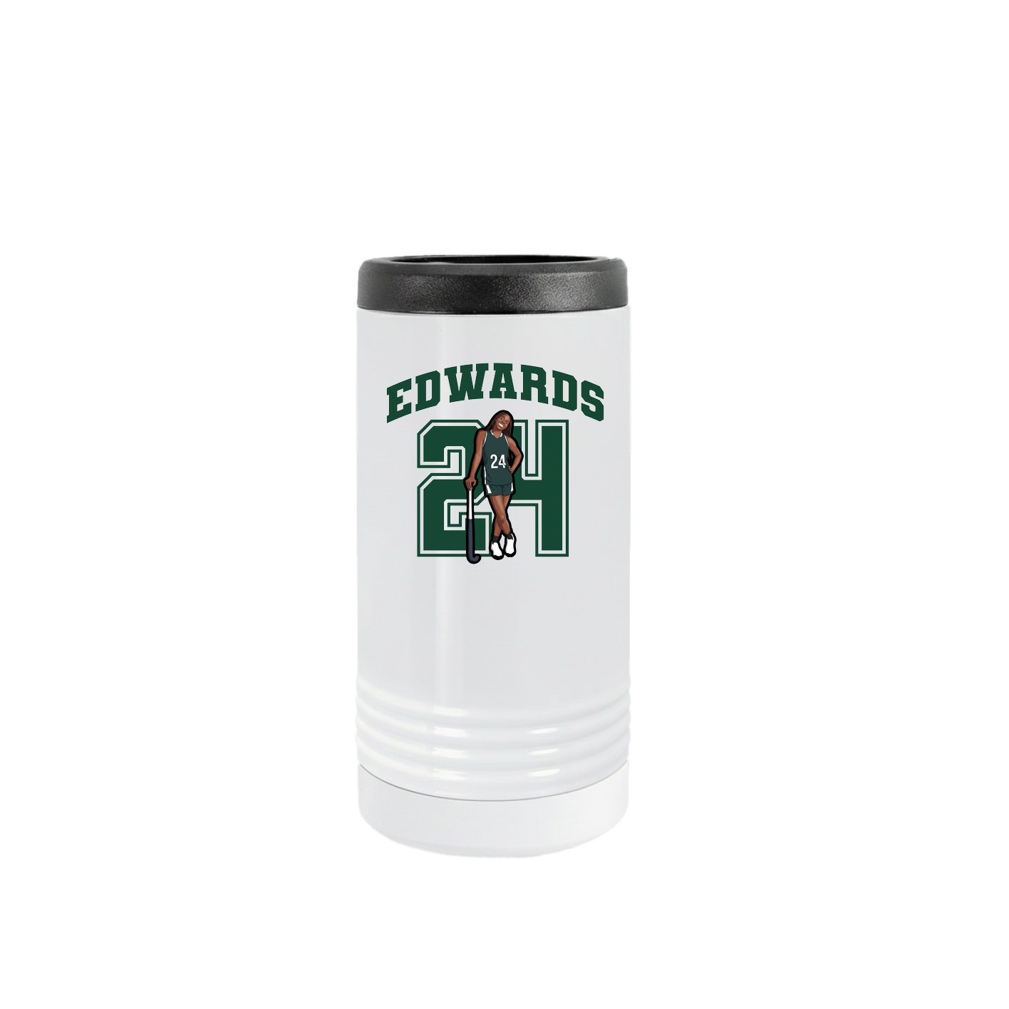 Slim Beverage Holder — Number in White