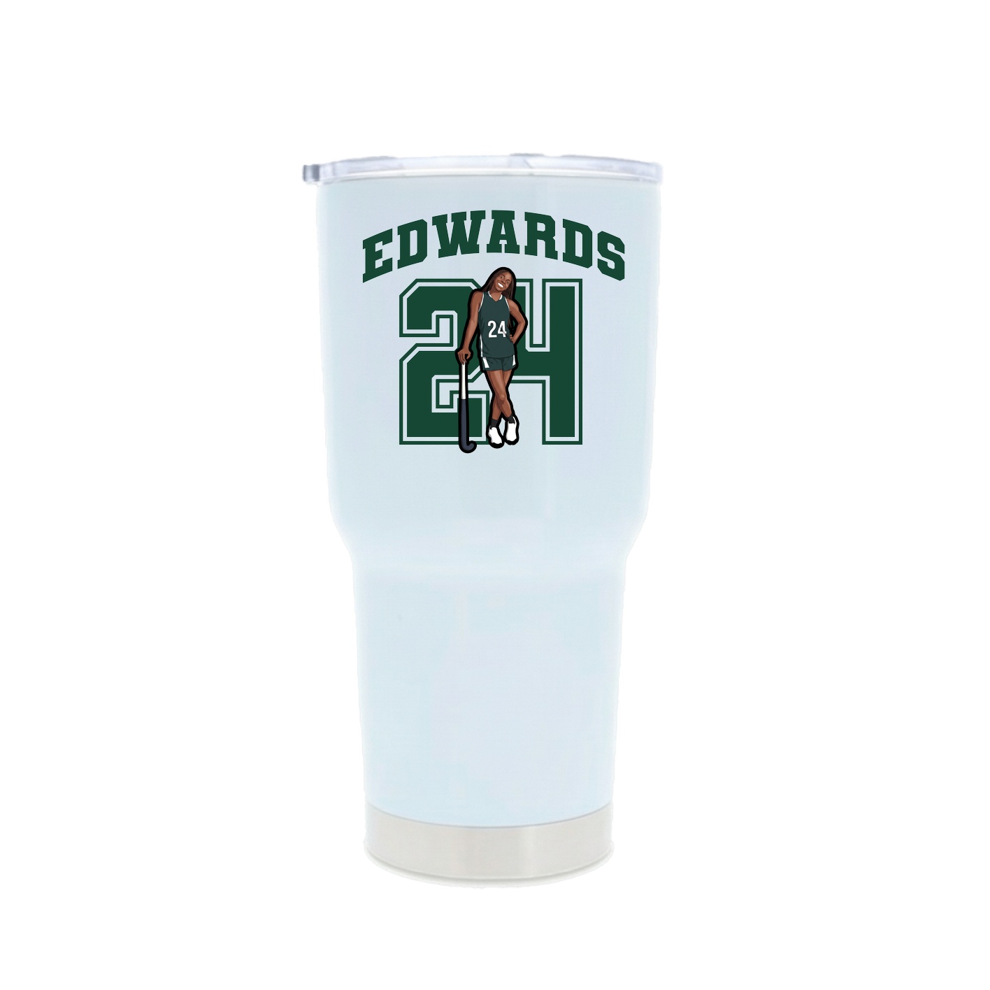30oz Stainless Steel Tumbler — Number in White