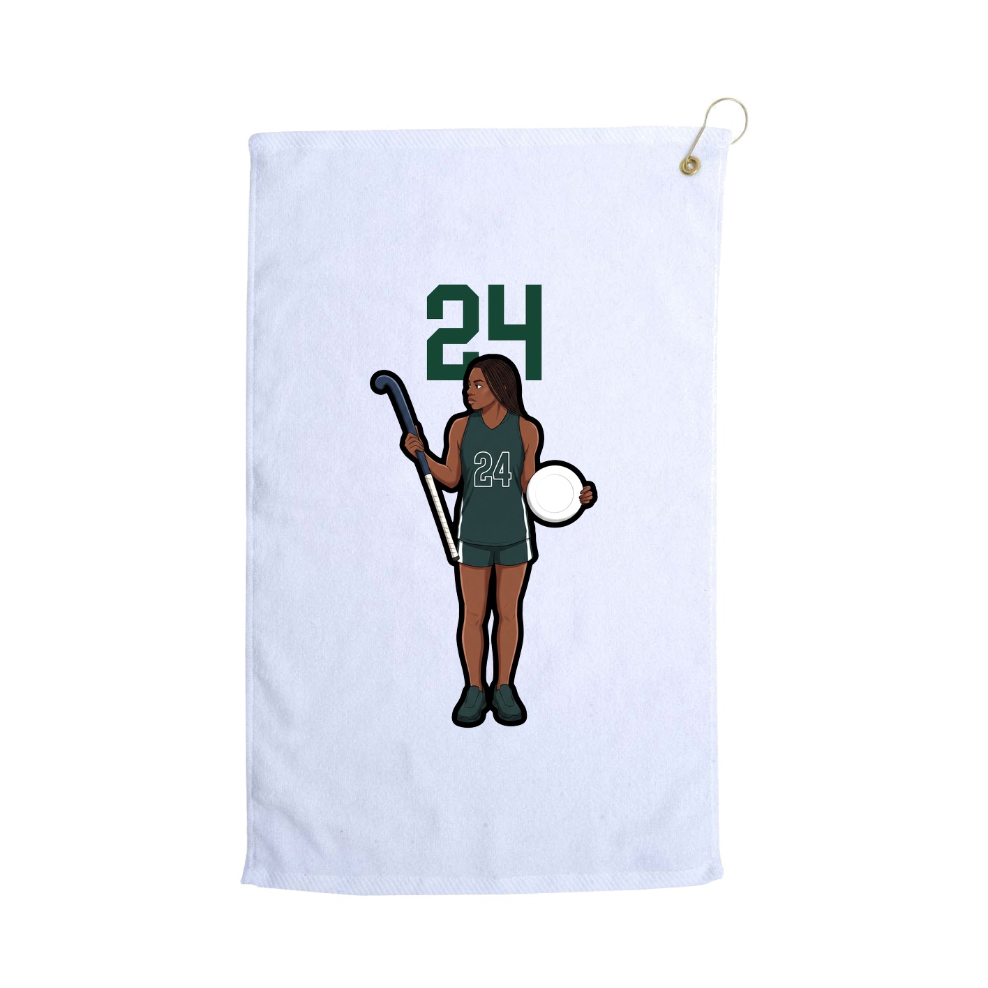Golf Towel — Number Top in White