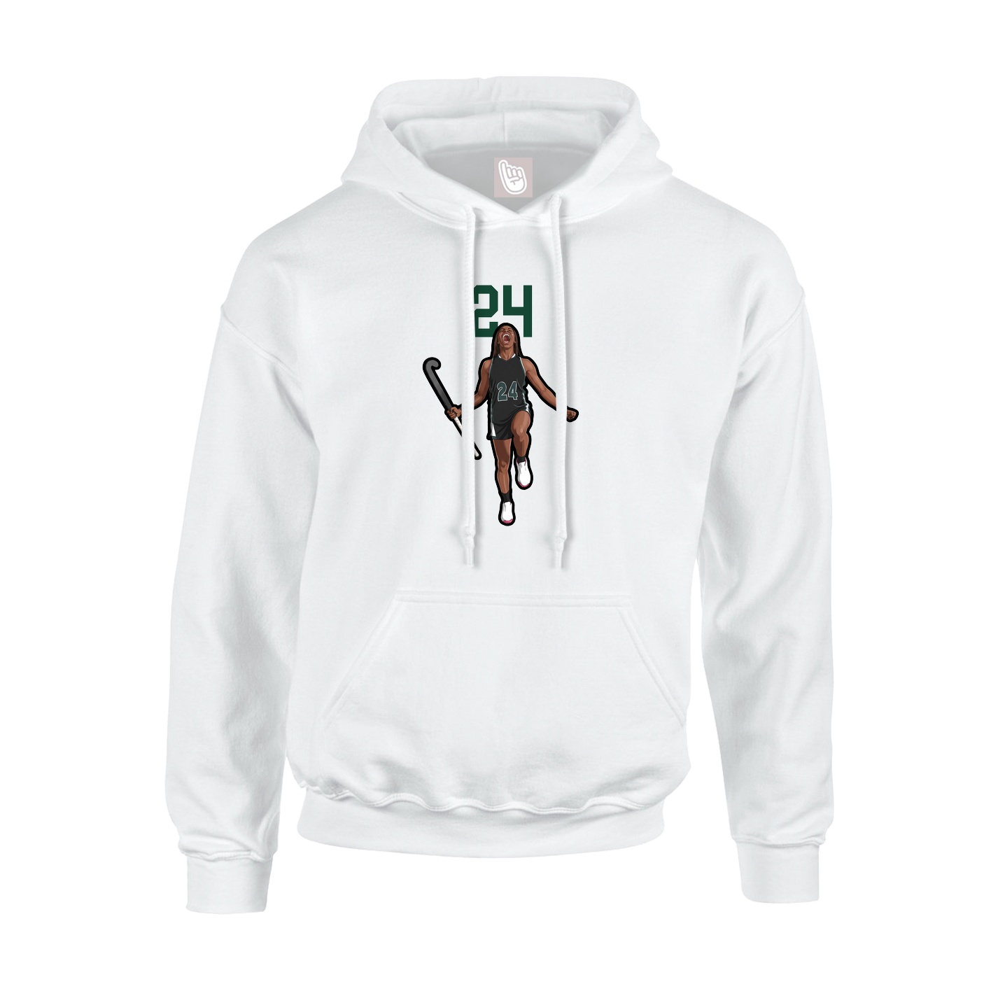 Youth Hoodie — Number Top in White