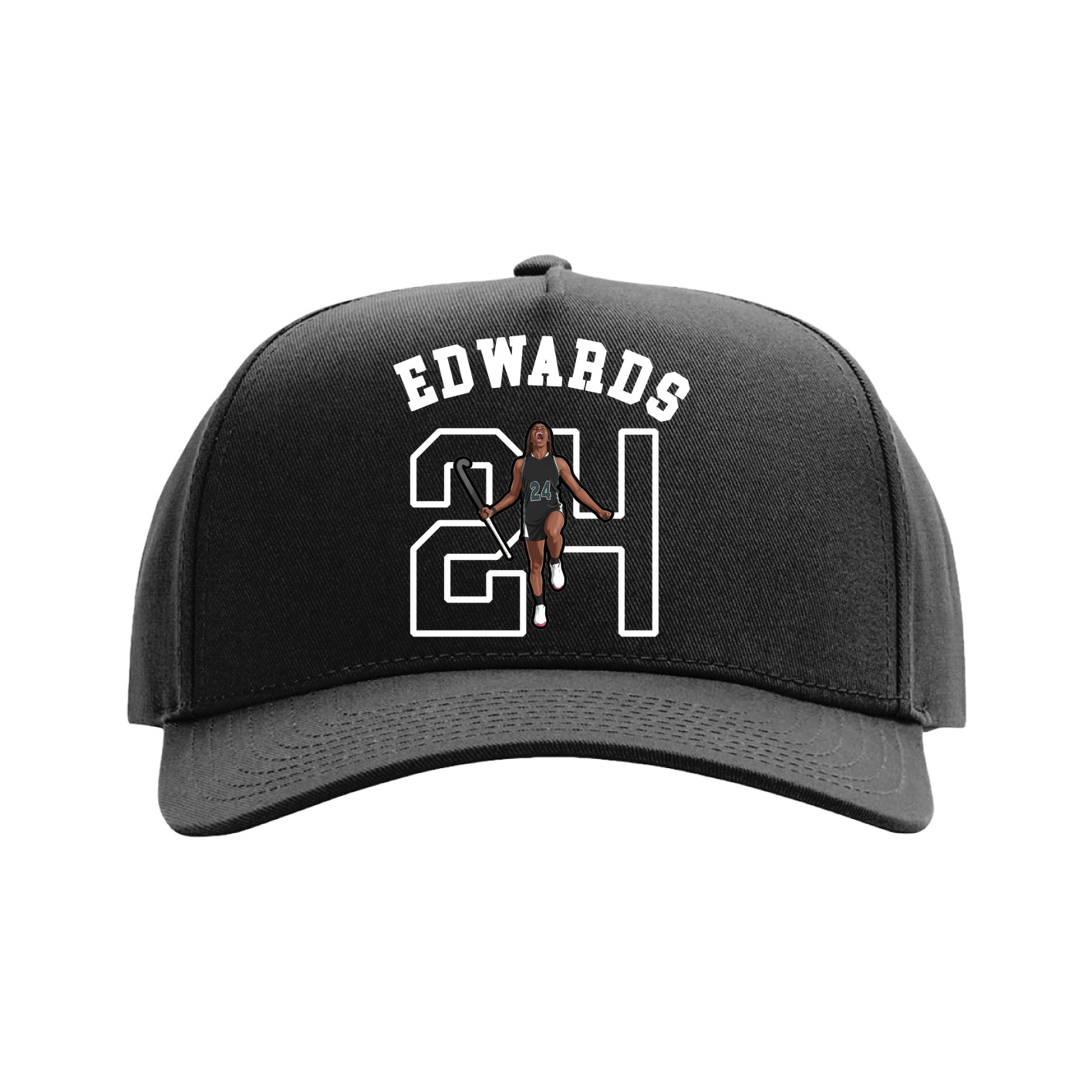 Full Fabric Five-Panel Champ Cap — Shirsey Arch in Black