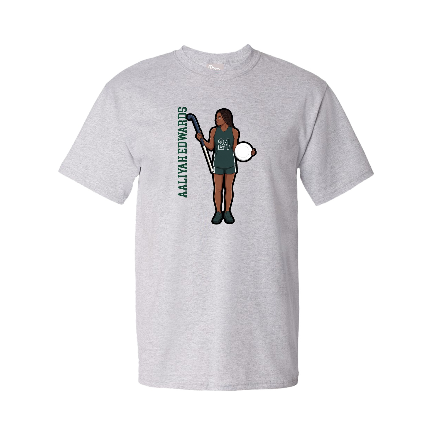 Youth Tee — Name Vertical in Grey