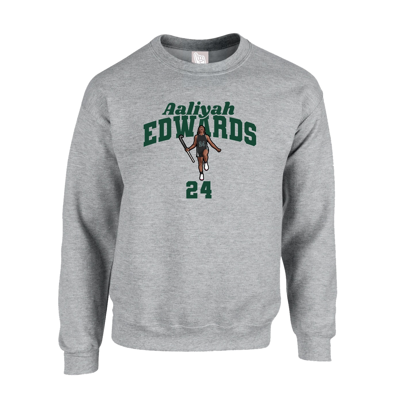 Fleece Crew — Signature Arch in Grey