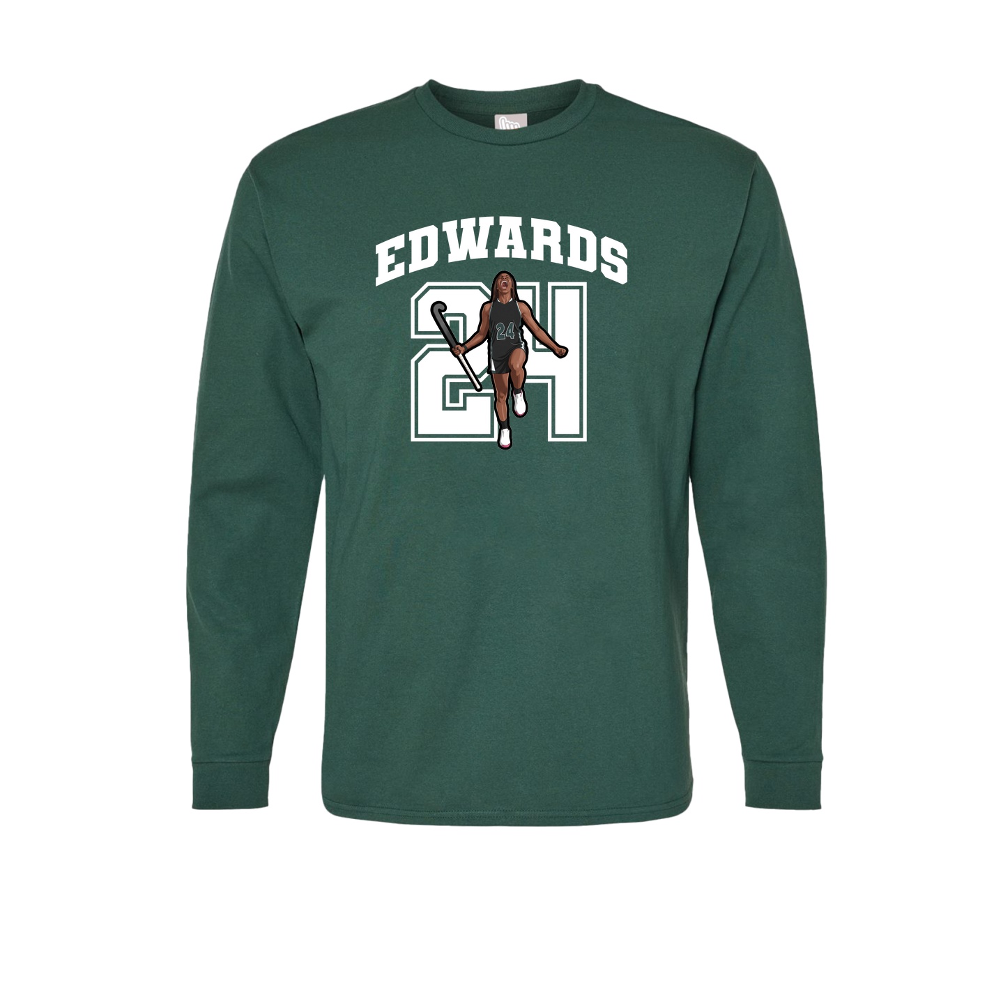 Long Sleeve Tee — Number in Green