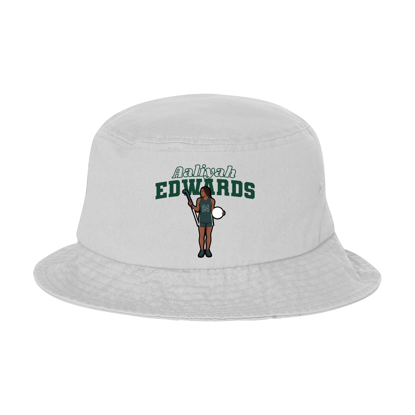Bucket Cap — Name Arch in White