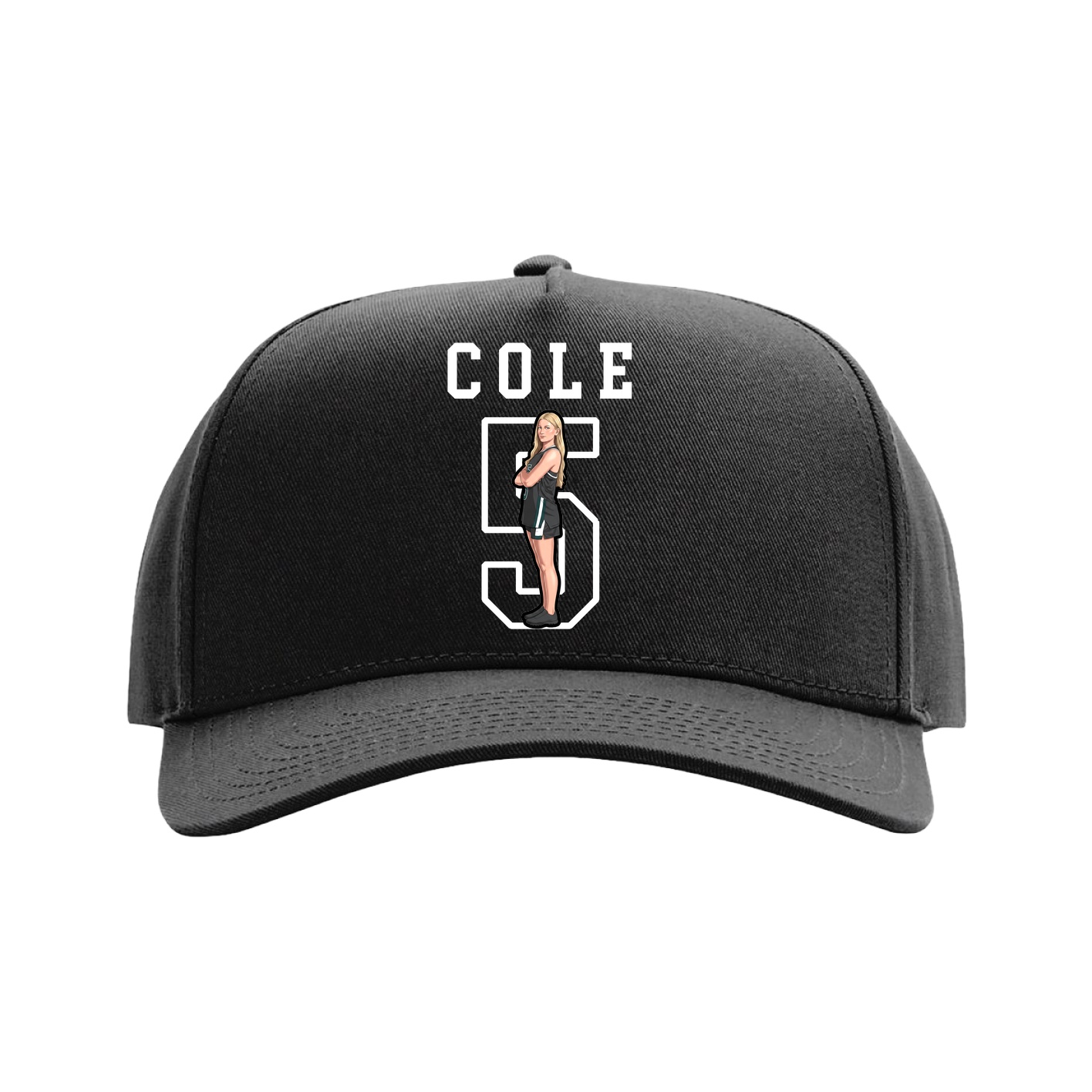 Full Fabric Five-Panel Champ Cap — Shirsey in Black