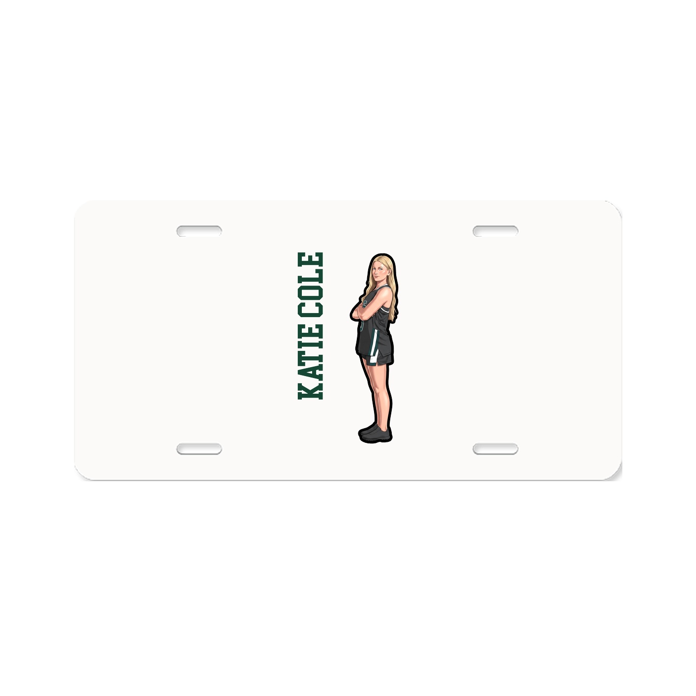 License Plate — Name Vertical in Classic