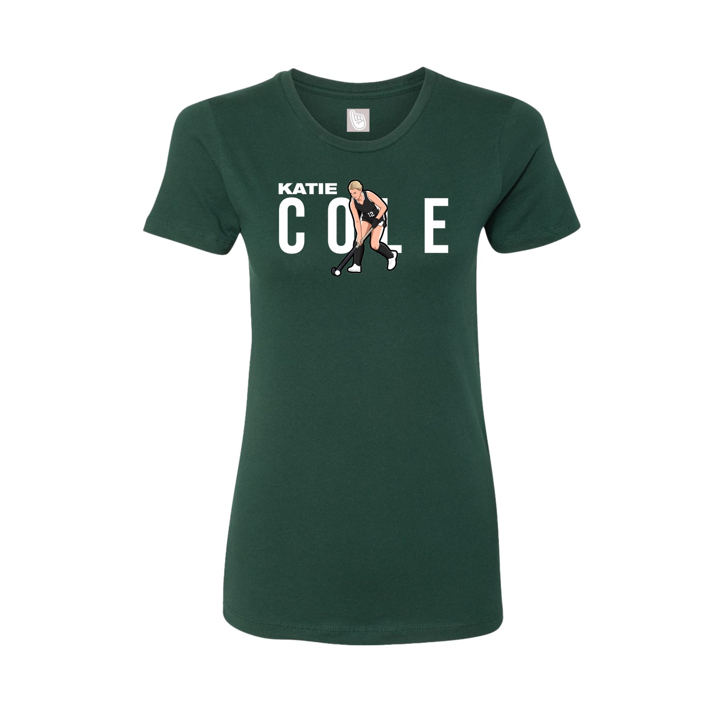 Fitted Women's Tee — Player Name in Green