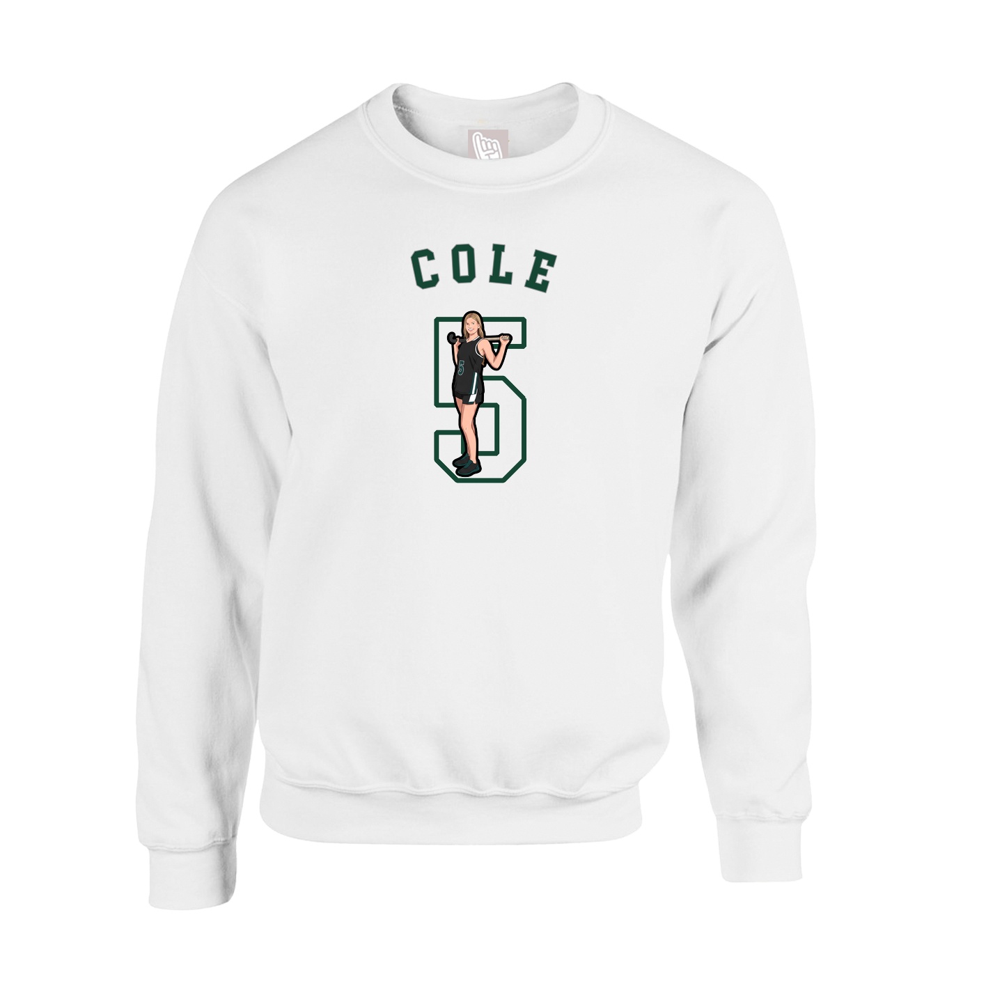 Fleece Crew — Shirsey Arch in White