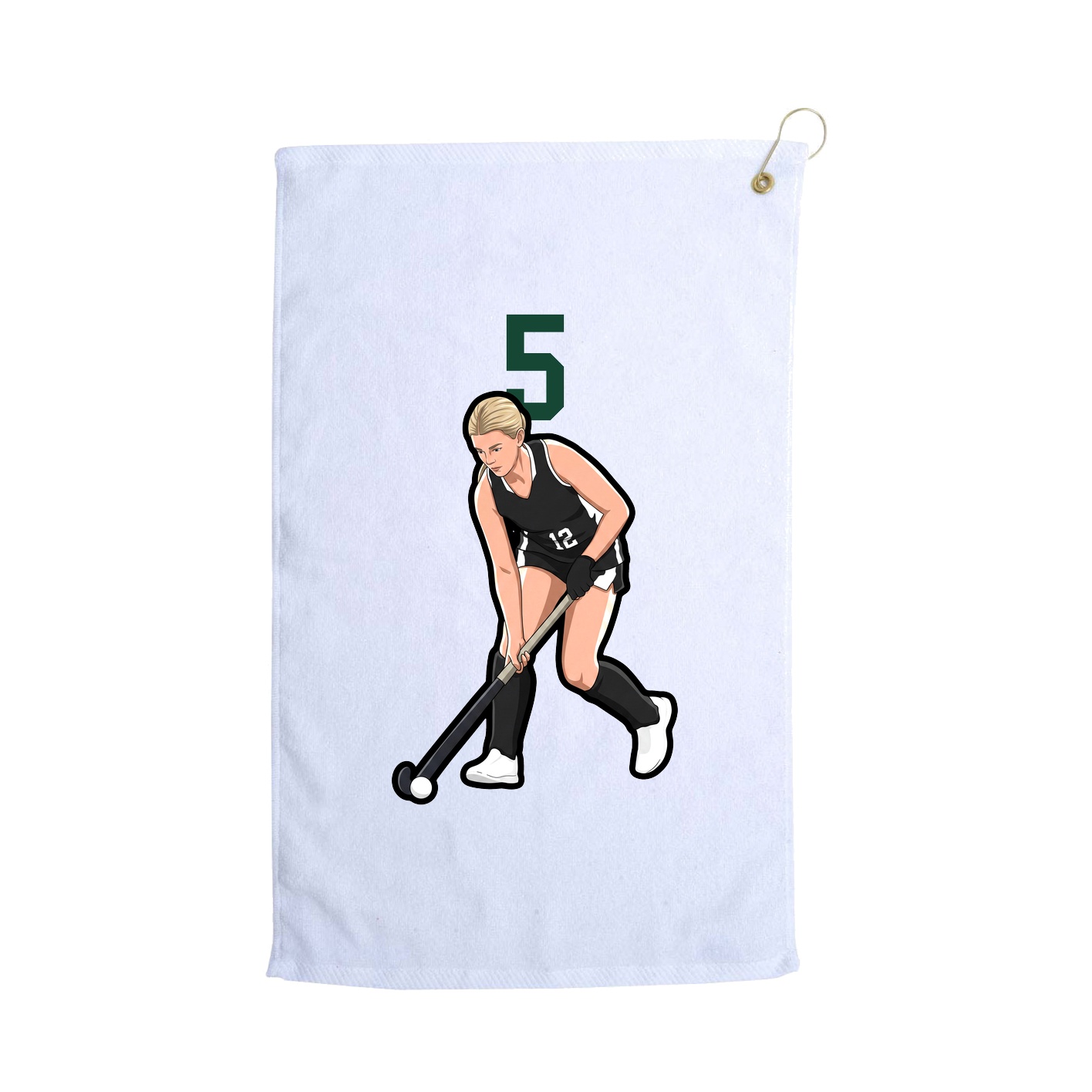 Golf Towel — Number Top in White