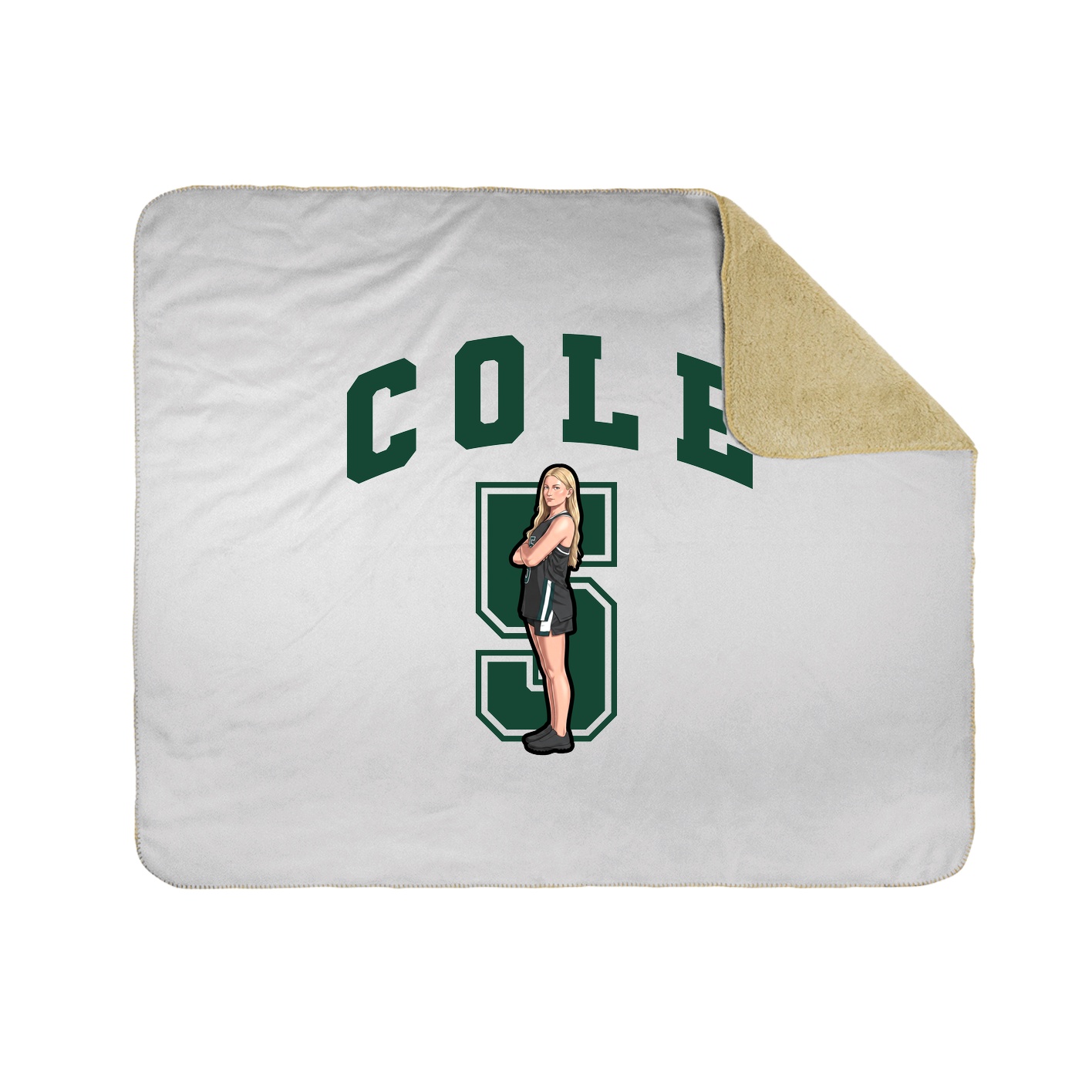 Throw Blanket — Number in White