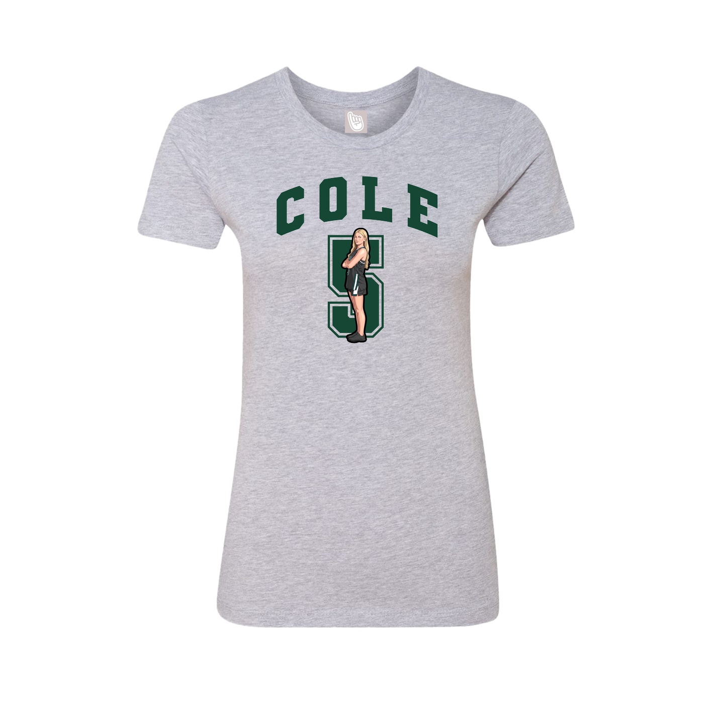 Fitted Women's Tee — Number in Grey