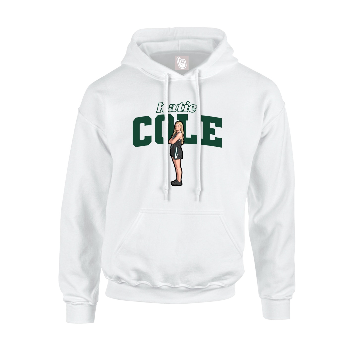 Youth Hoodie — Name Arch in White