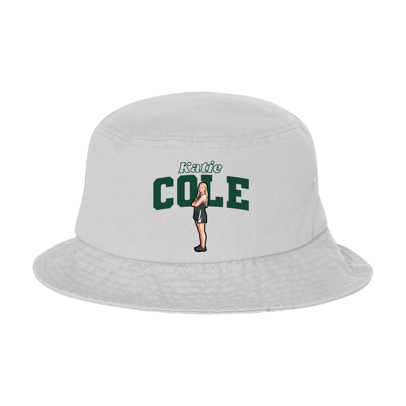 Bucket Cap — Name Arch in White