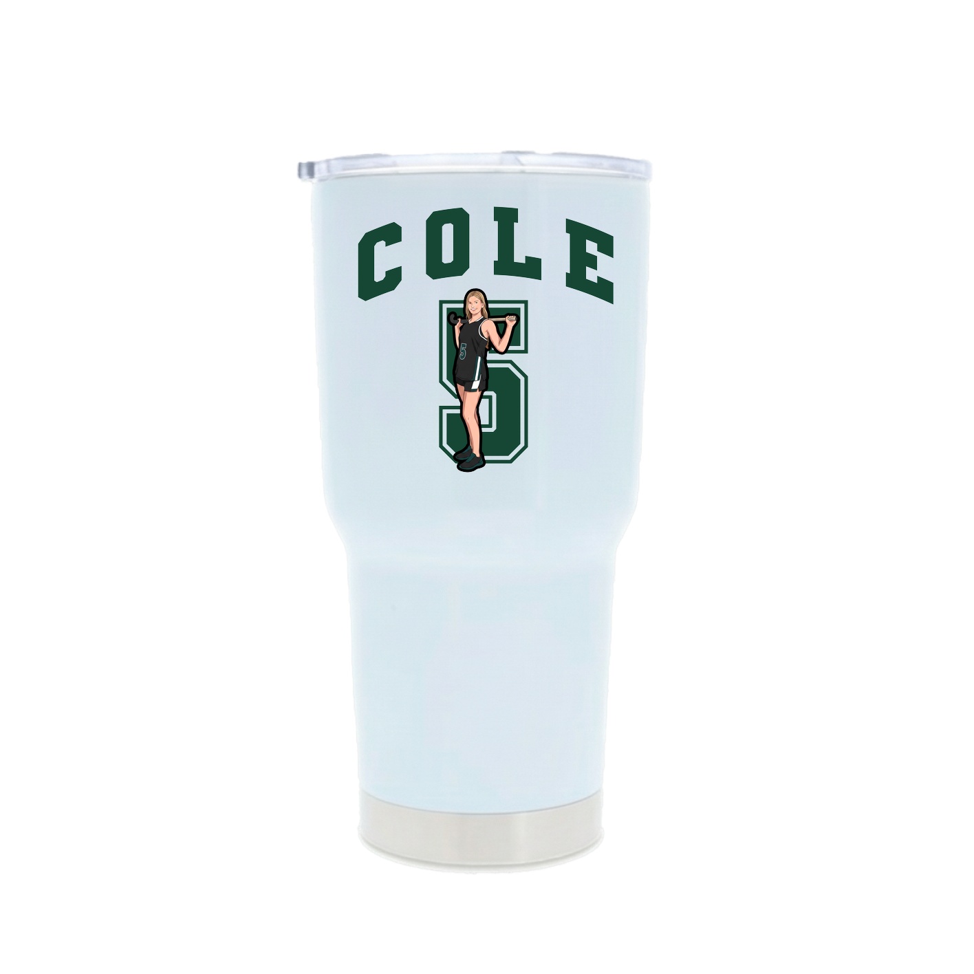 30oz Stainless Steel Tumbler — Number in White