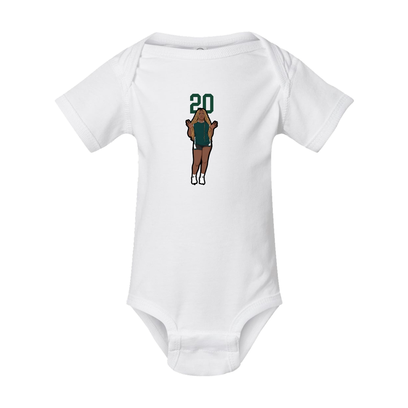 Baby Onesie — Number Top in White