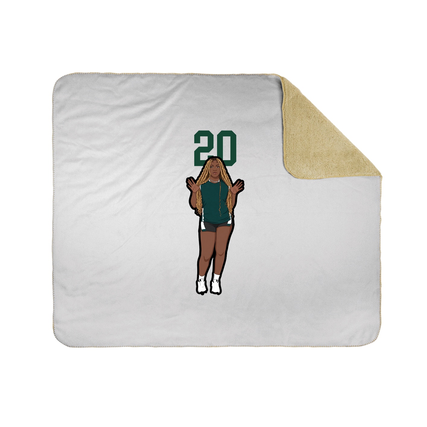 Throw Blanket — Number Top in White