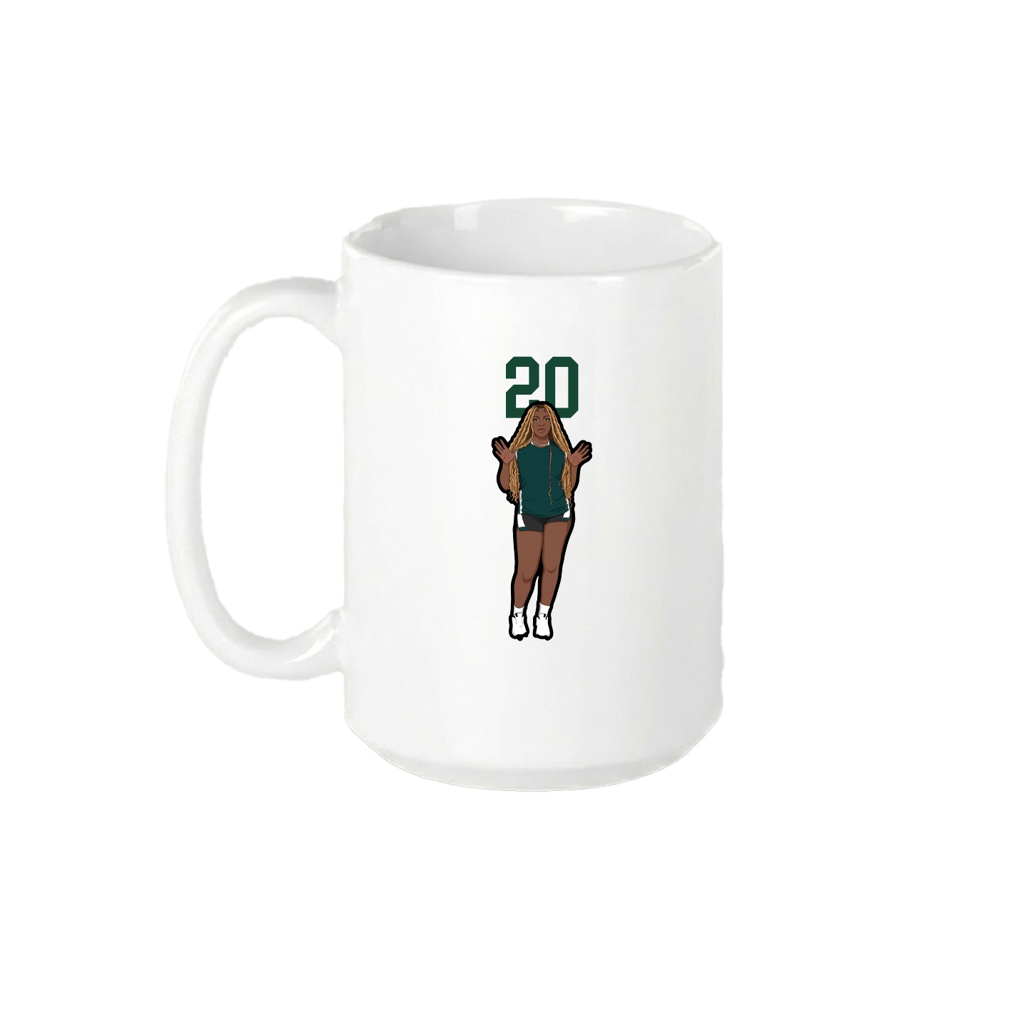 15oz Coffee Mug — Number Top in White