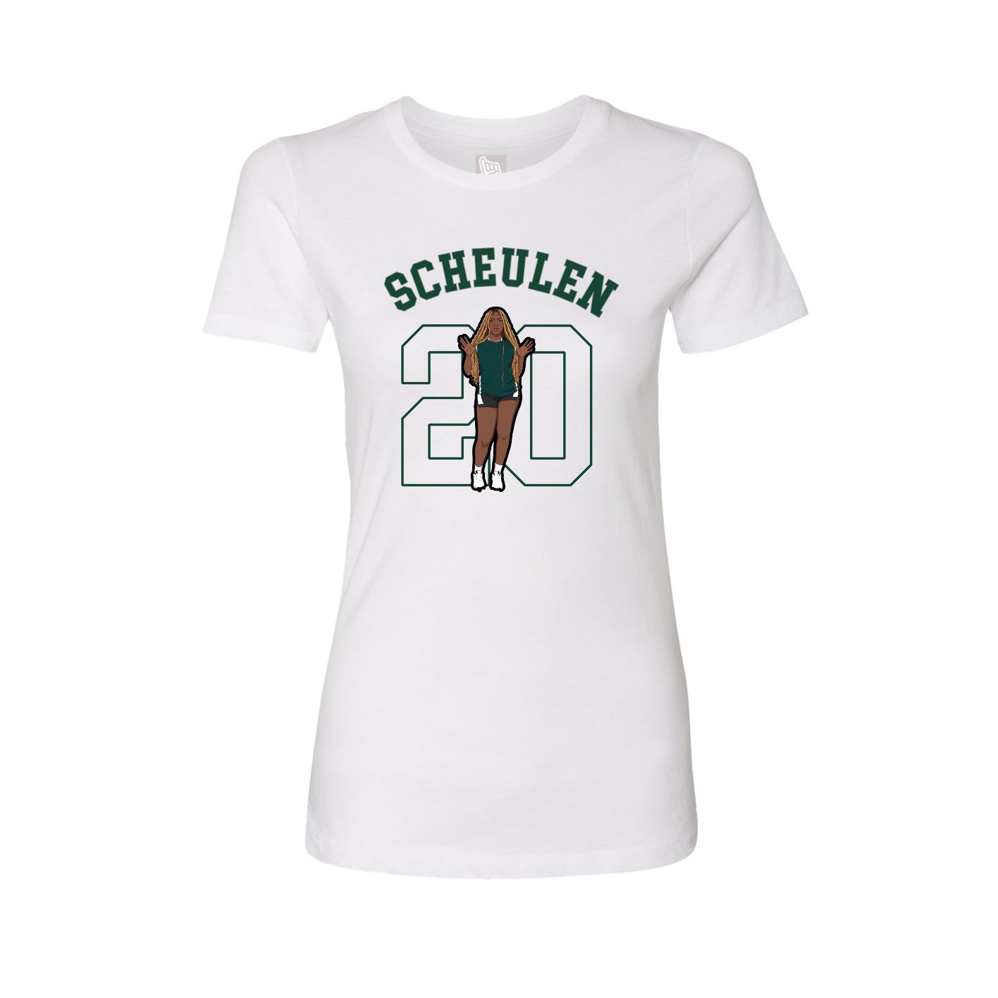 Fitted Women's Tee — Shirsey Arch in White