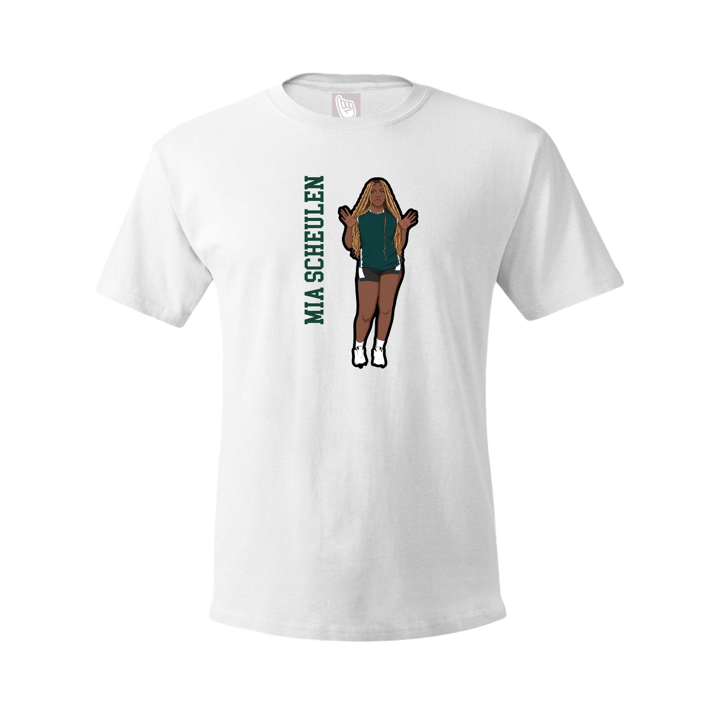 Tee — Name Vertical in White