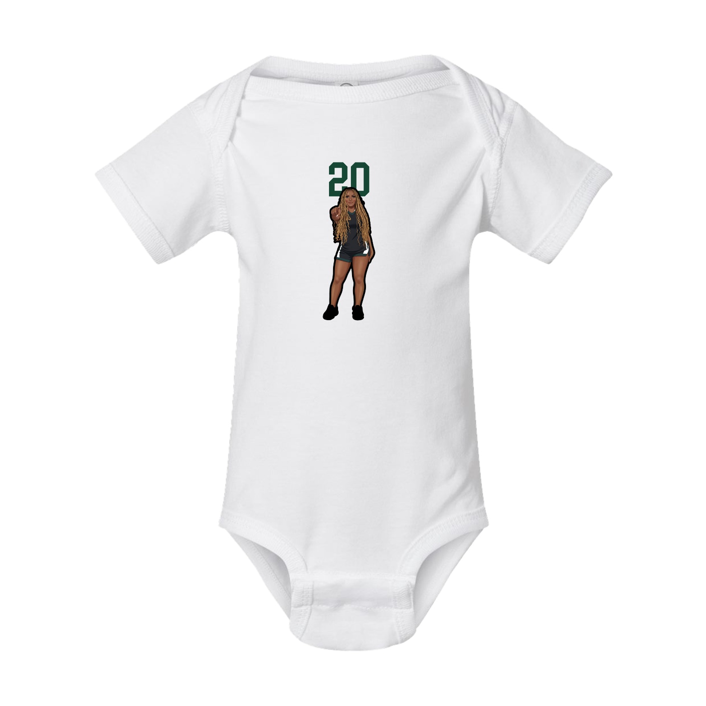 Baby Onesie — Number Top in White