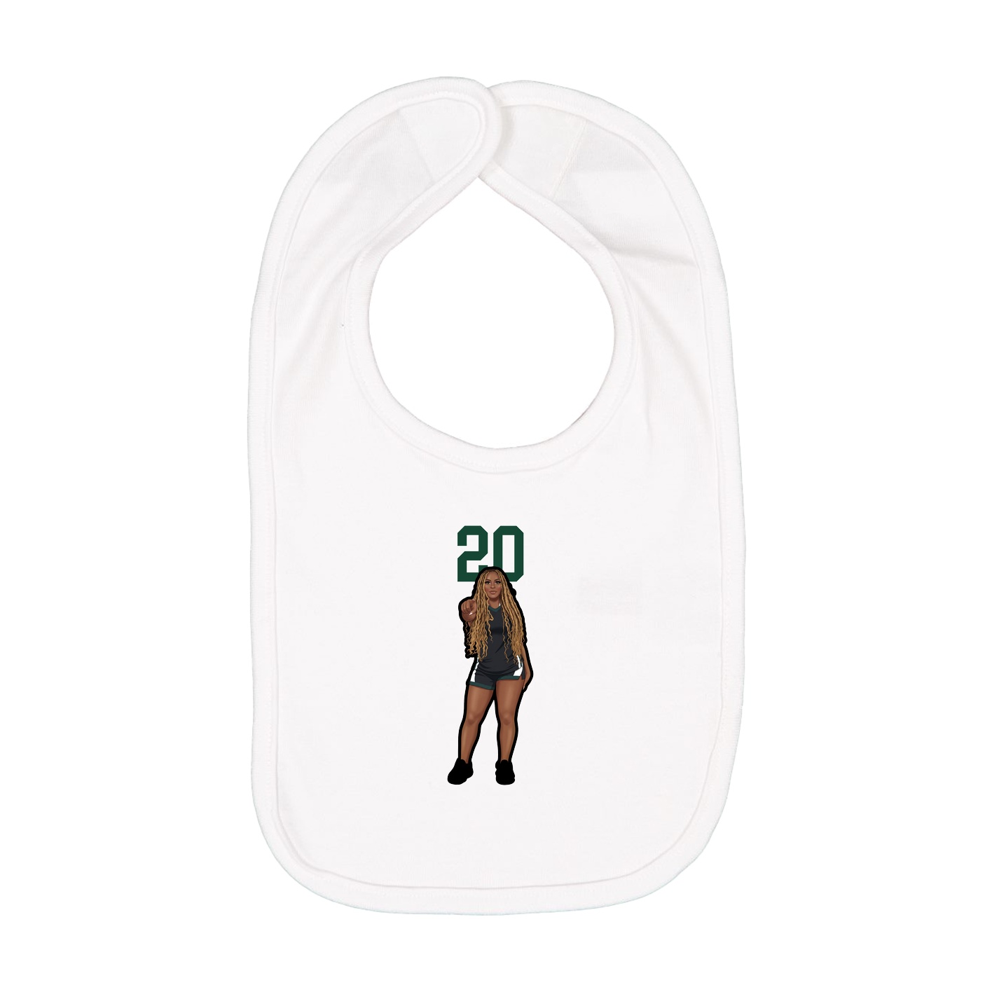 Infant Bib — Number Top in White
