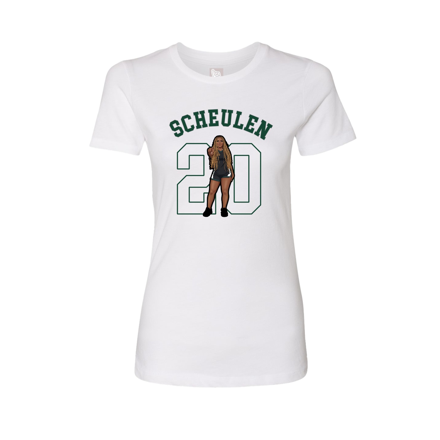 Fitted Women's Tee — Shirsey Arch in White