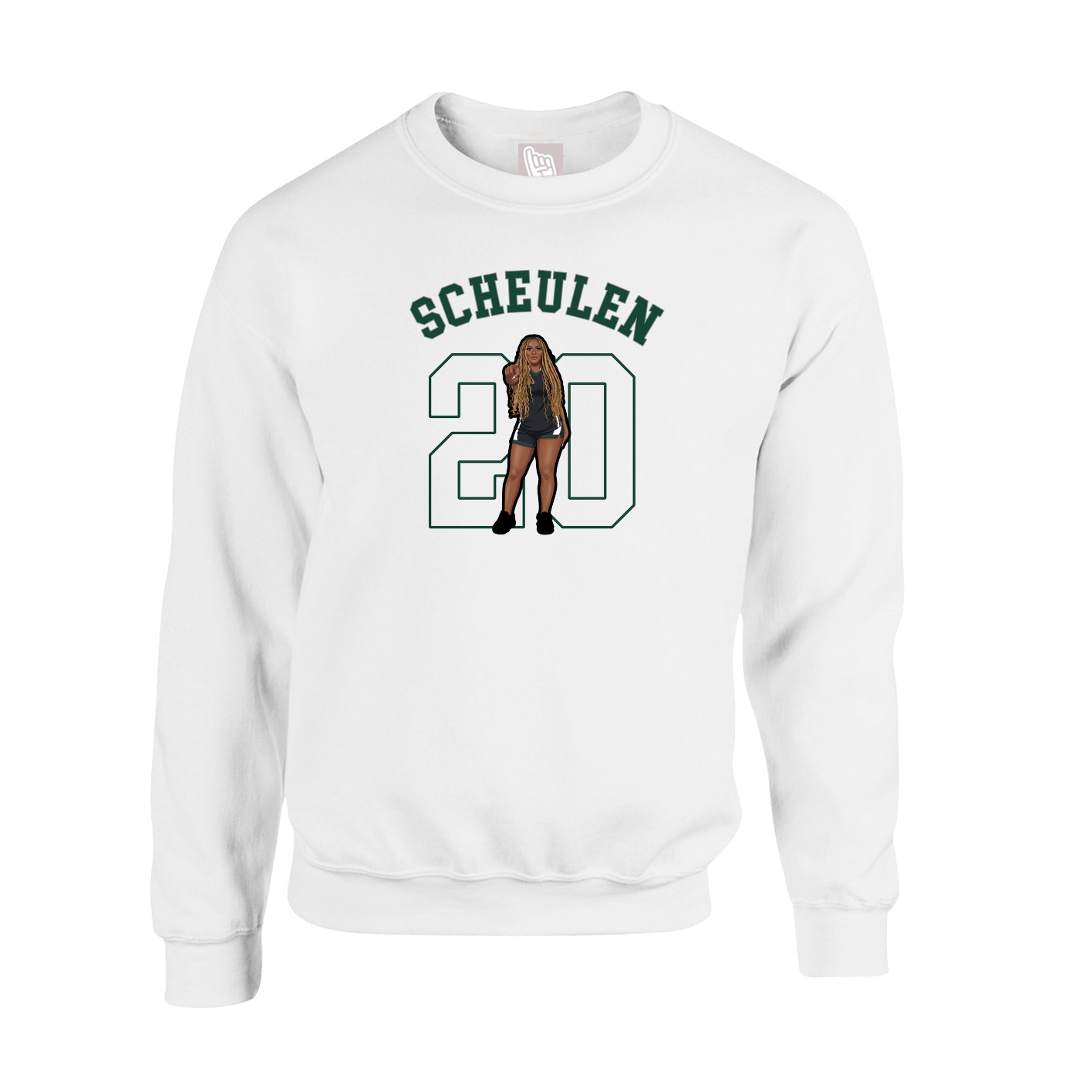 Fleece Crew — Shirsey Arch in White