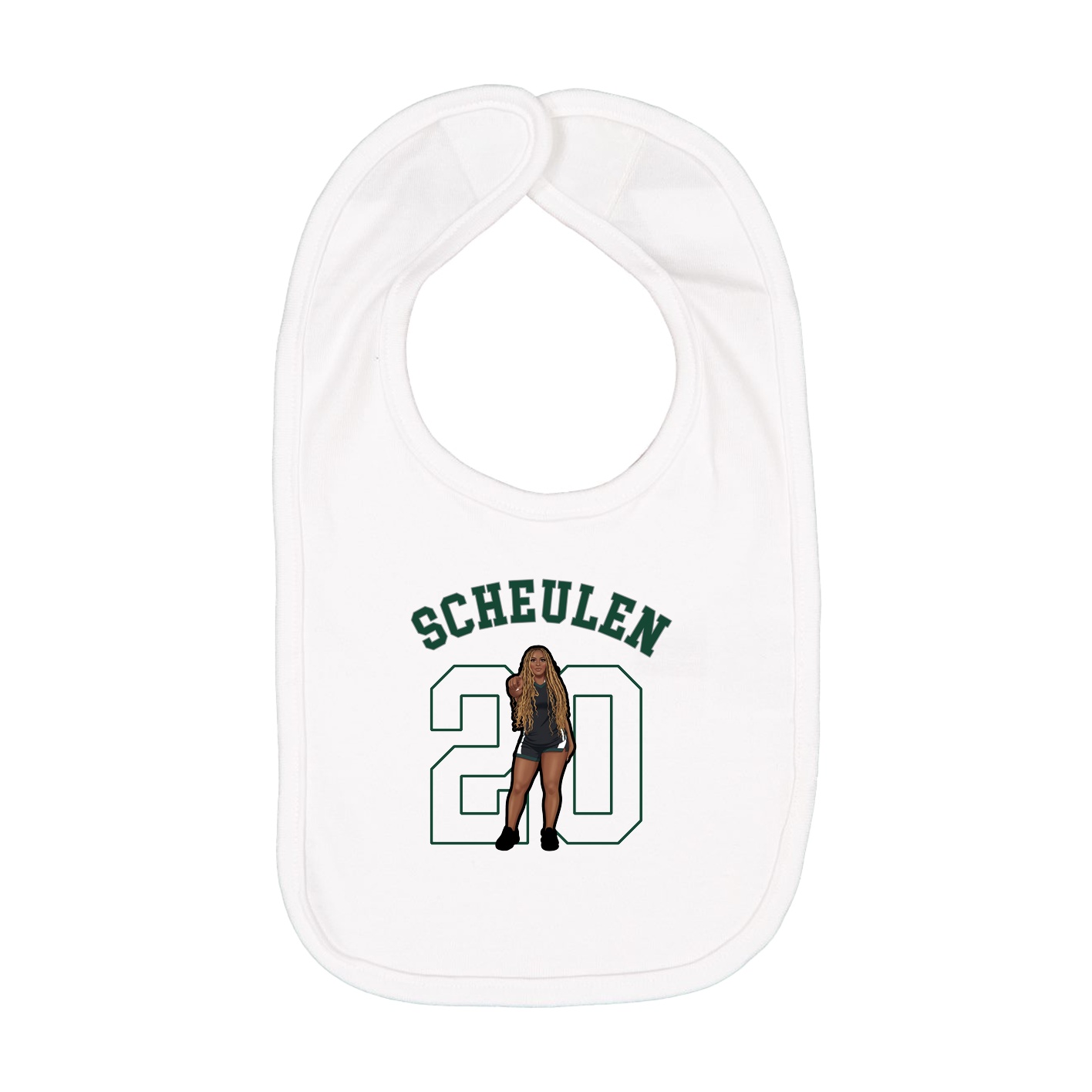 Infant Bib — Shirsey Arch in White