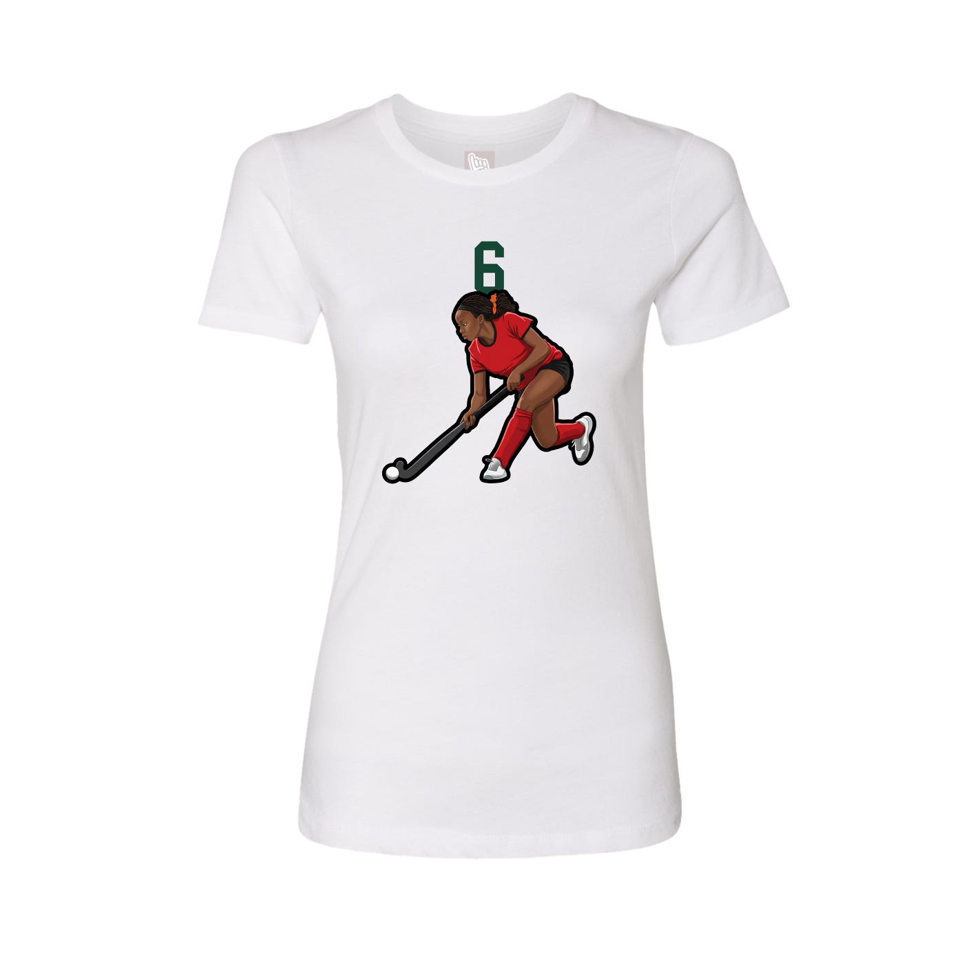 Fitted Women's Tee — Number Top in White