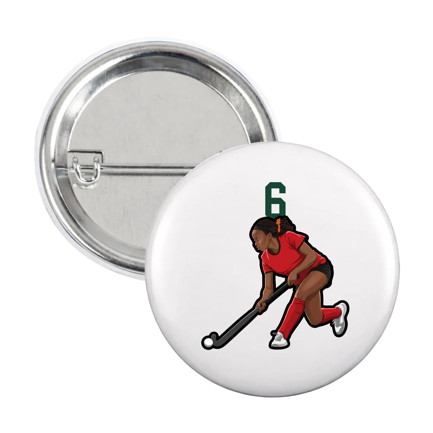 Game Day Button — Number Top in White