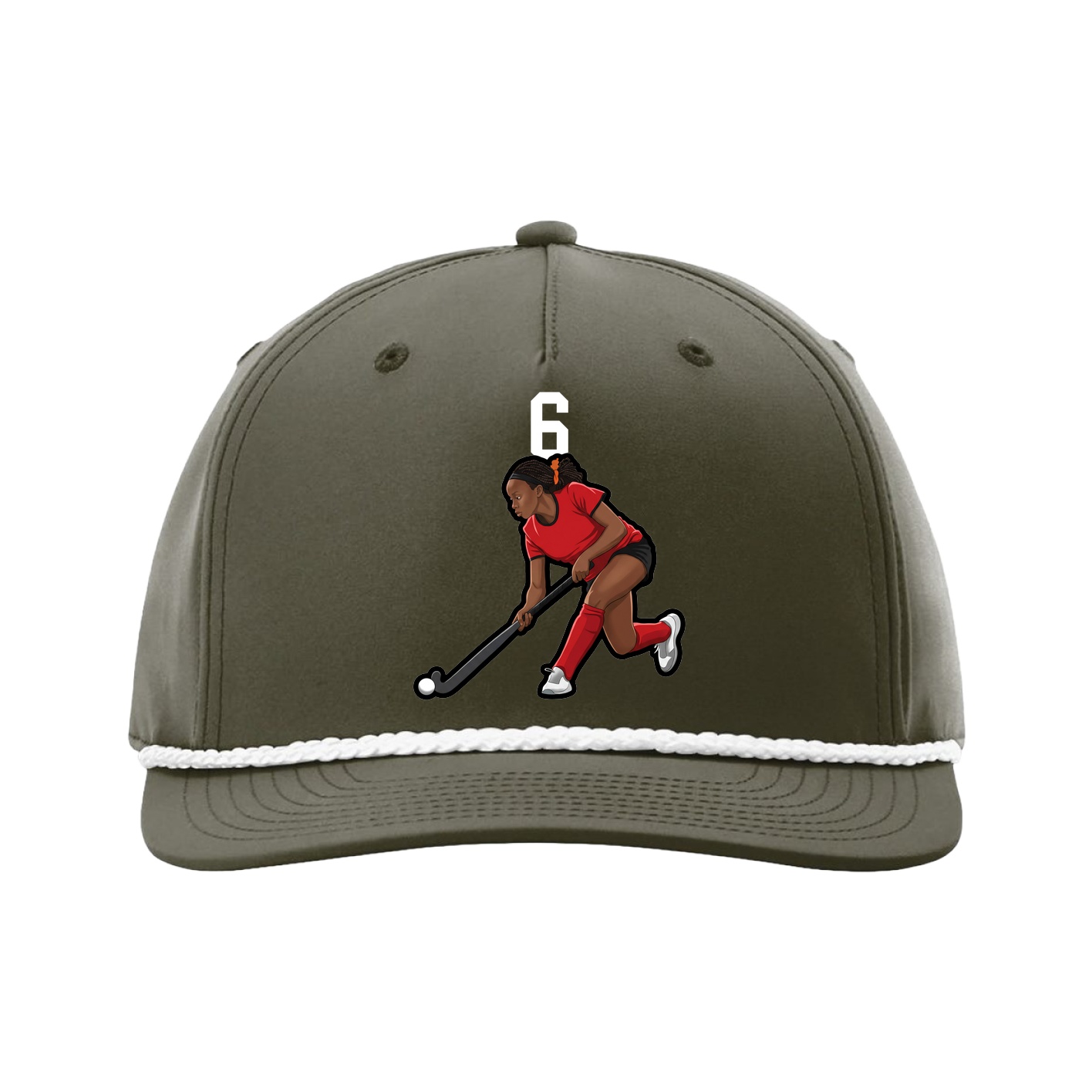 Five-Panel Classic Rope Cap — Number Top in Green