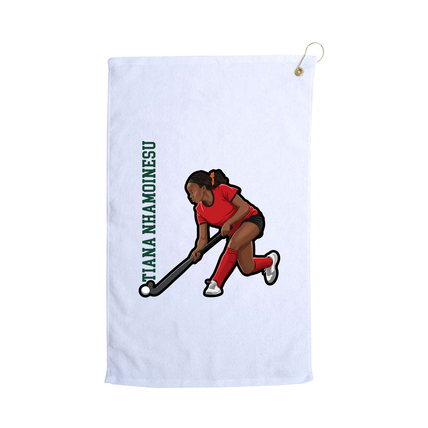 Golf Towel — Name Vertical in White