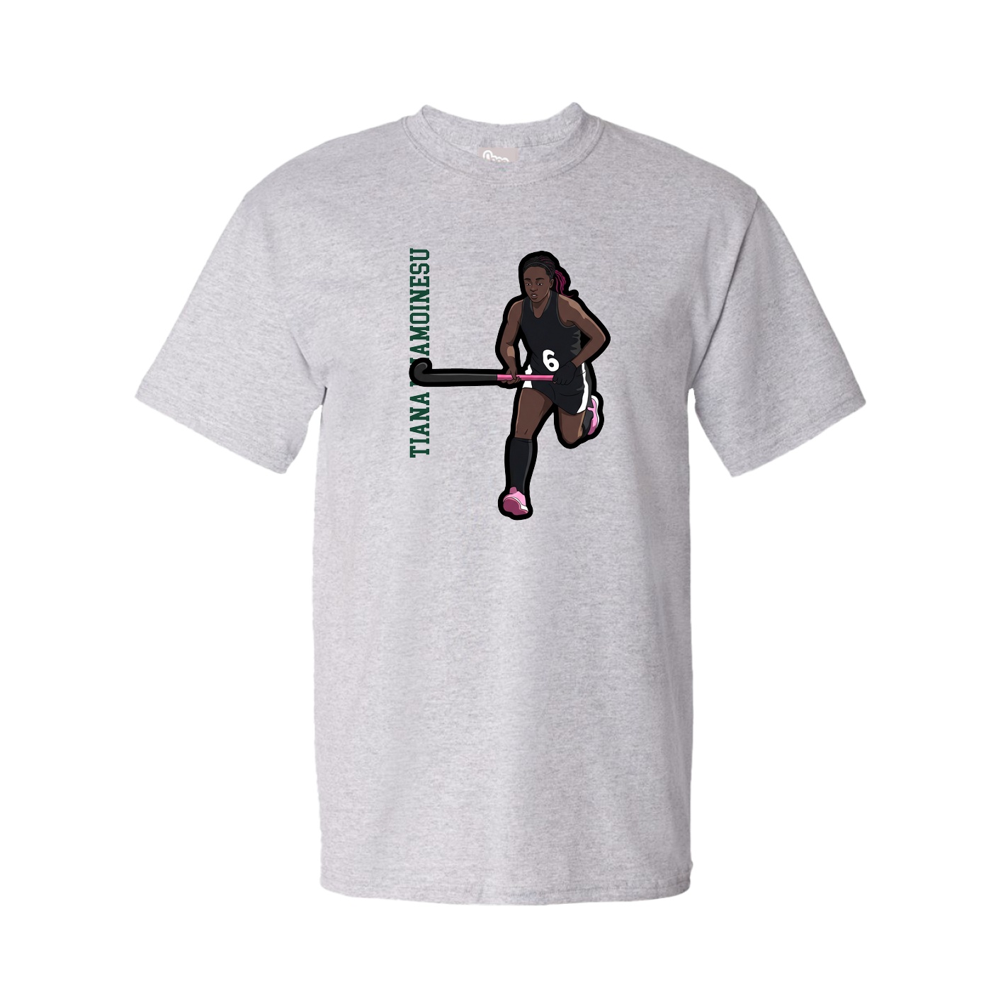 Tee — Name Vertical in Grey