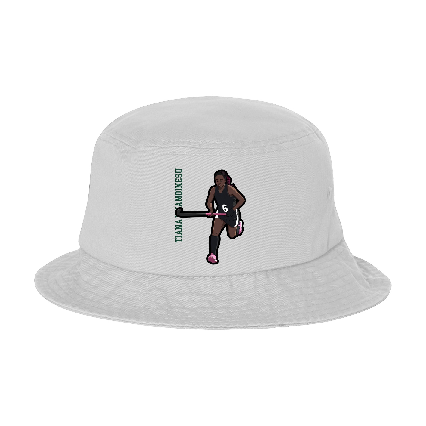 Bucket Cap — Name Vertical in White
