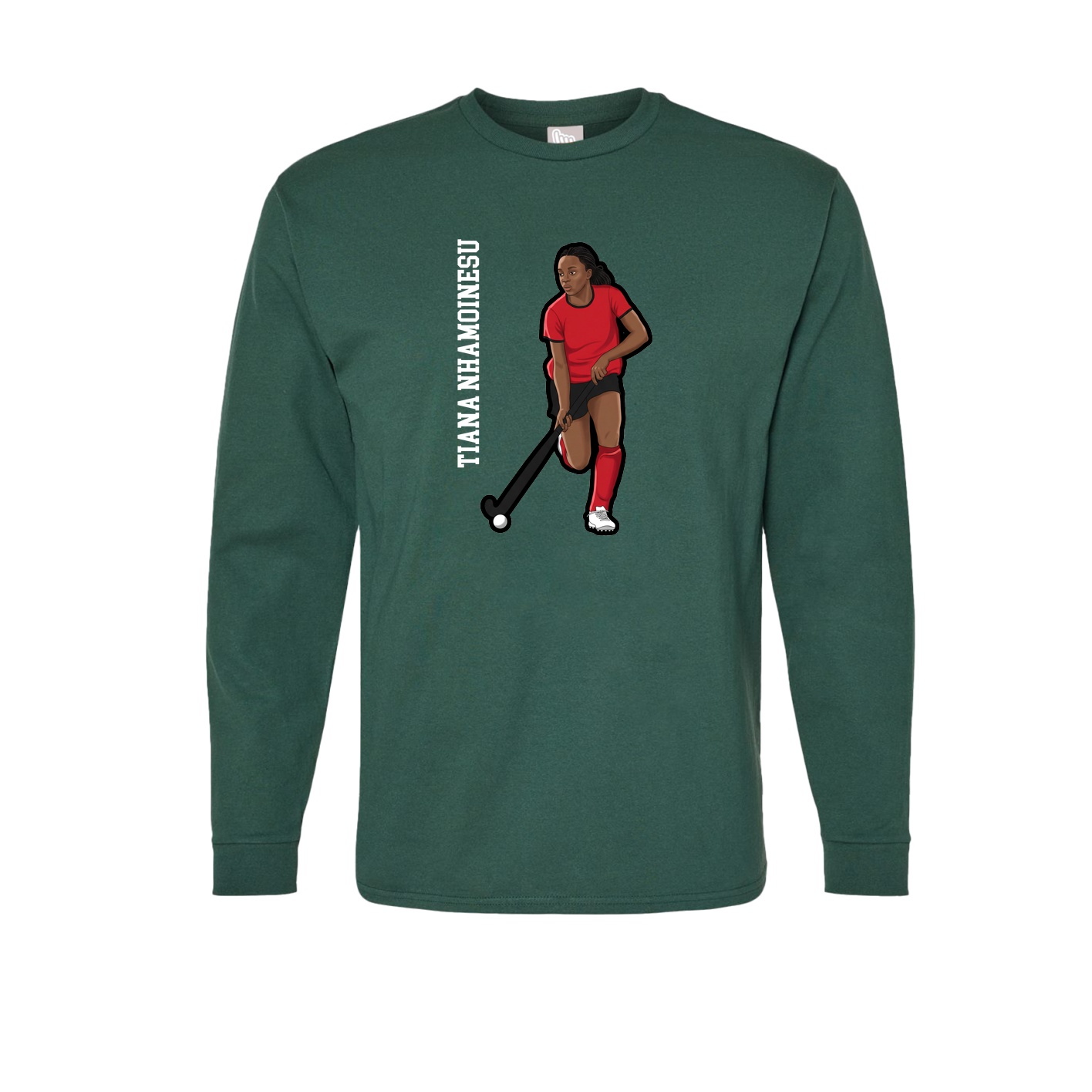 Long Sleeve Tee — Name Vertical in Green