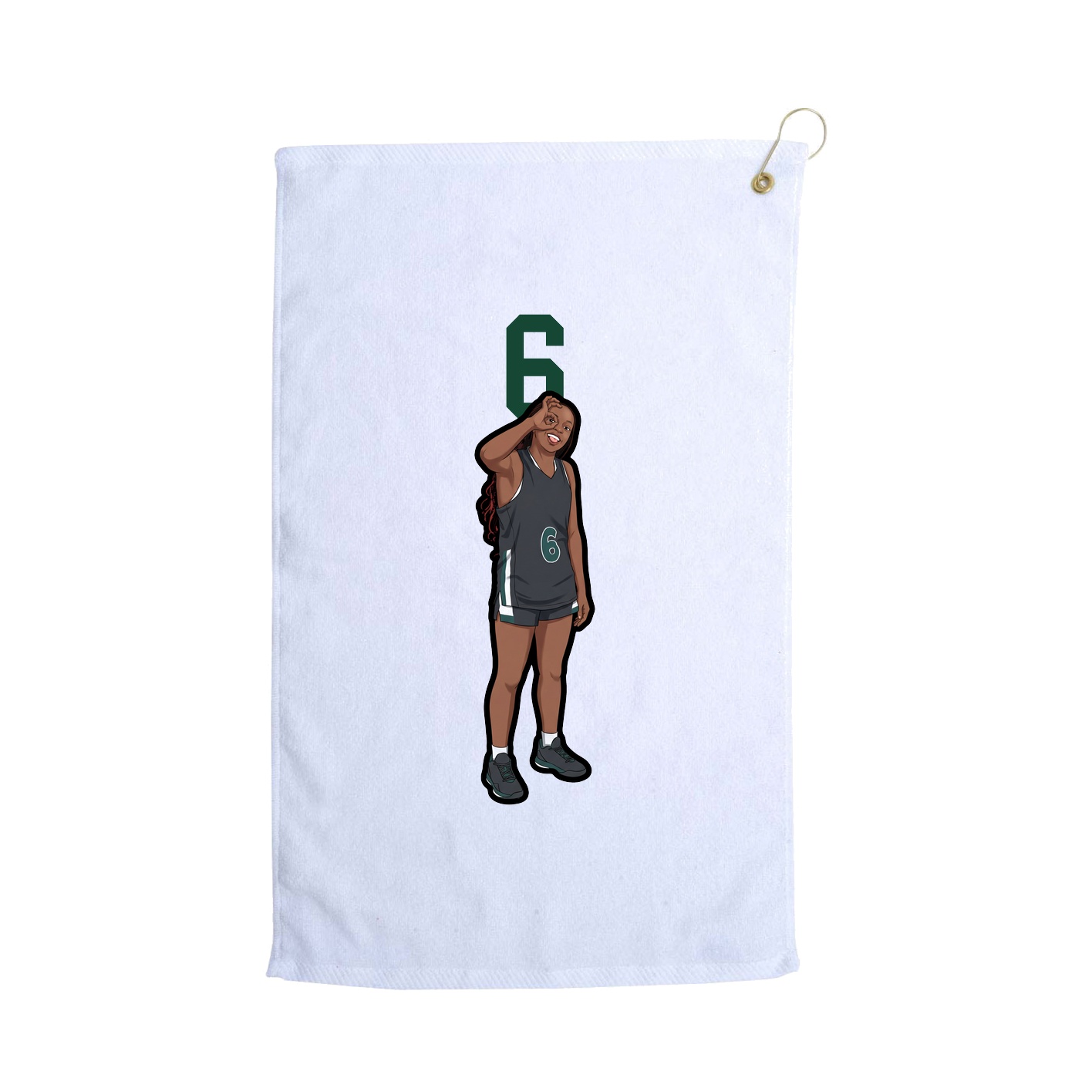 Golf Towel — Number Top in White