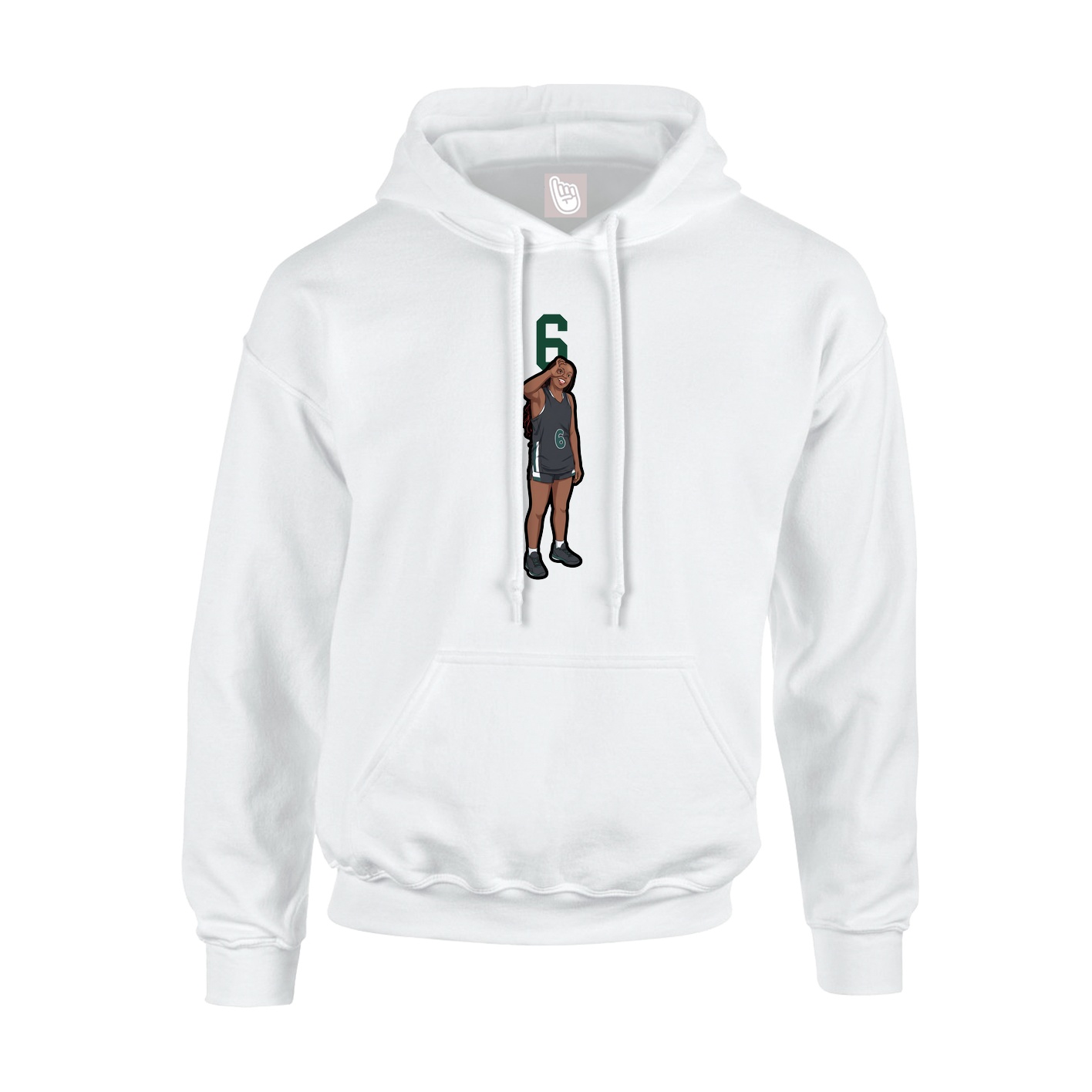 Hoodie — Number Top in White