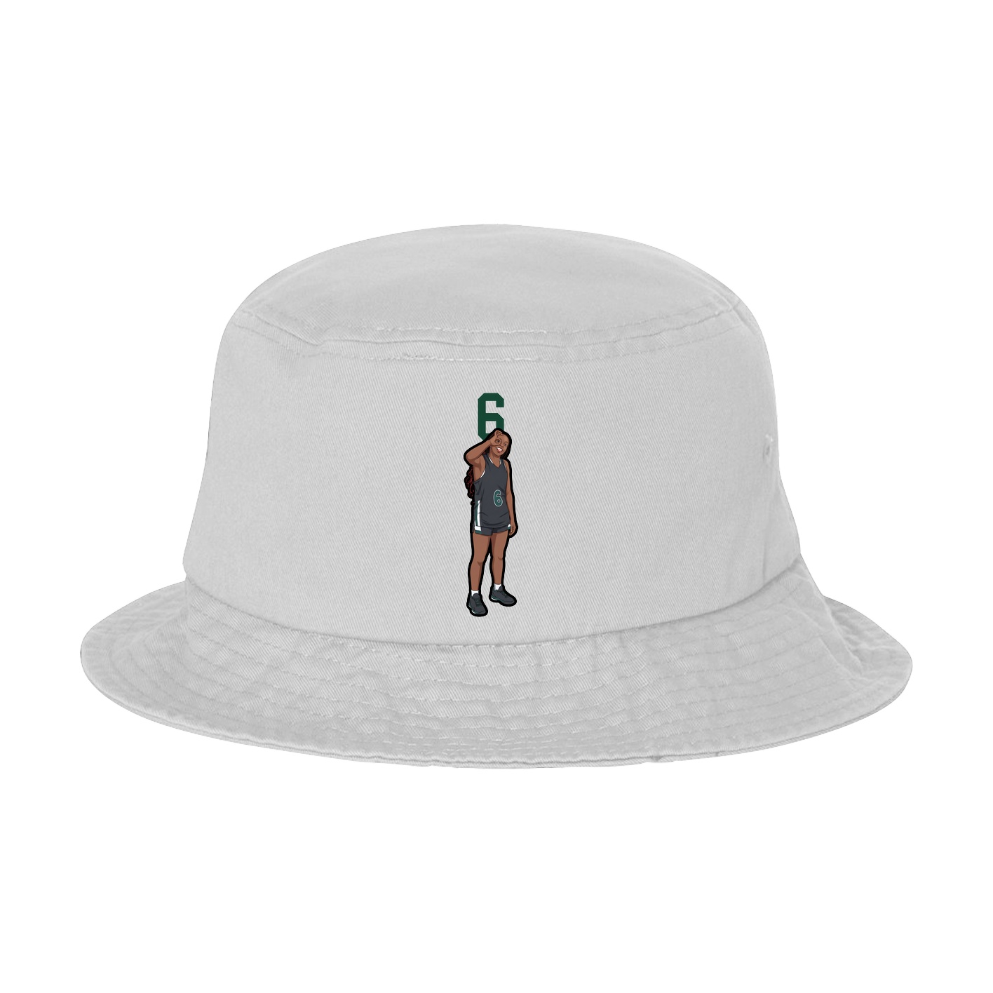 Bucket Cap — Number Top in White