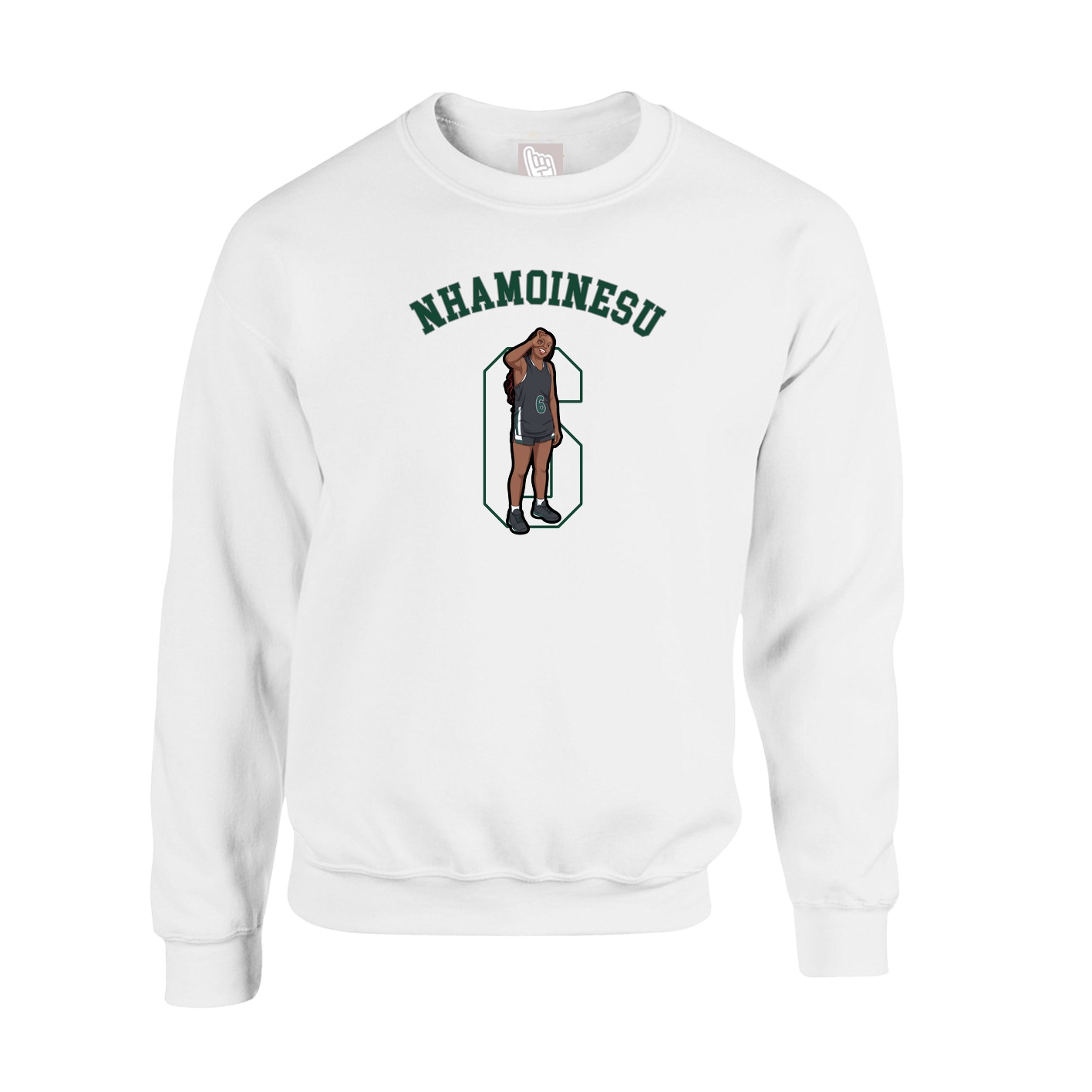 Fleece Crew — Shirsey Arch in White