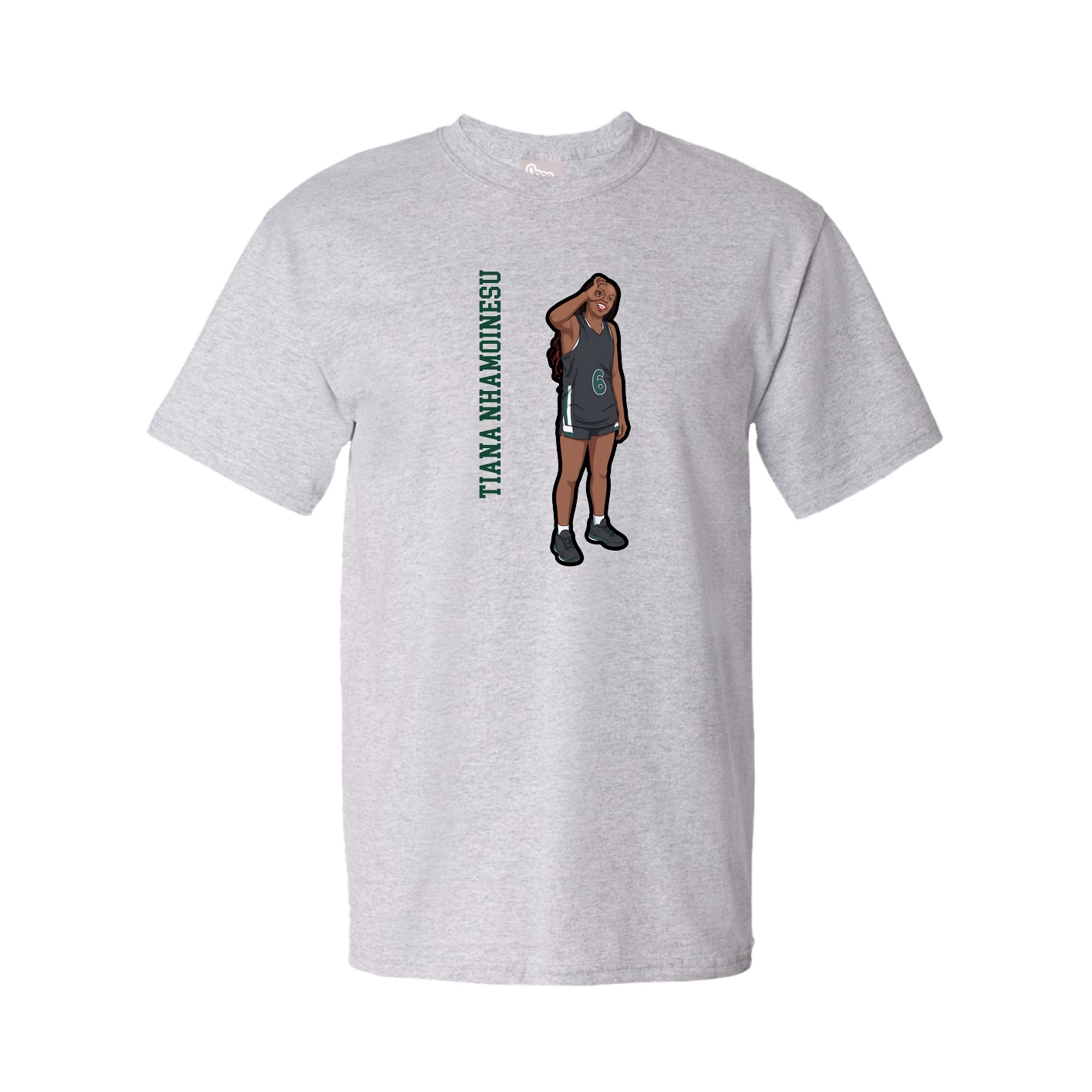 Tee — Name Vertical in Grey