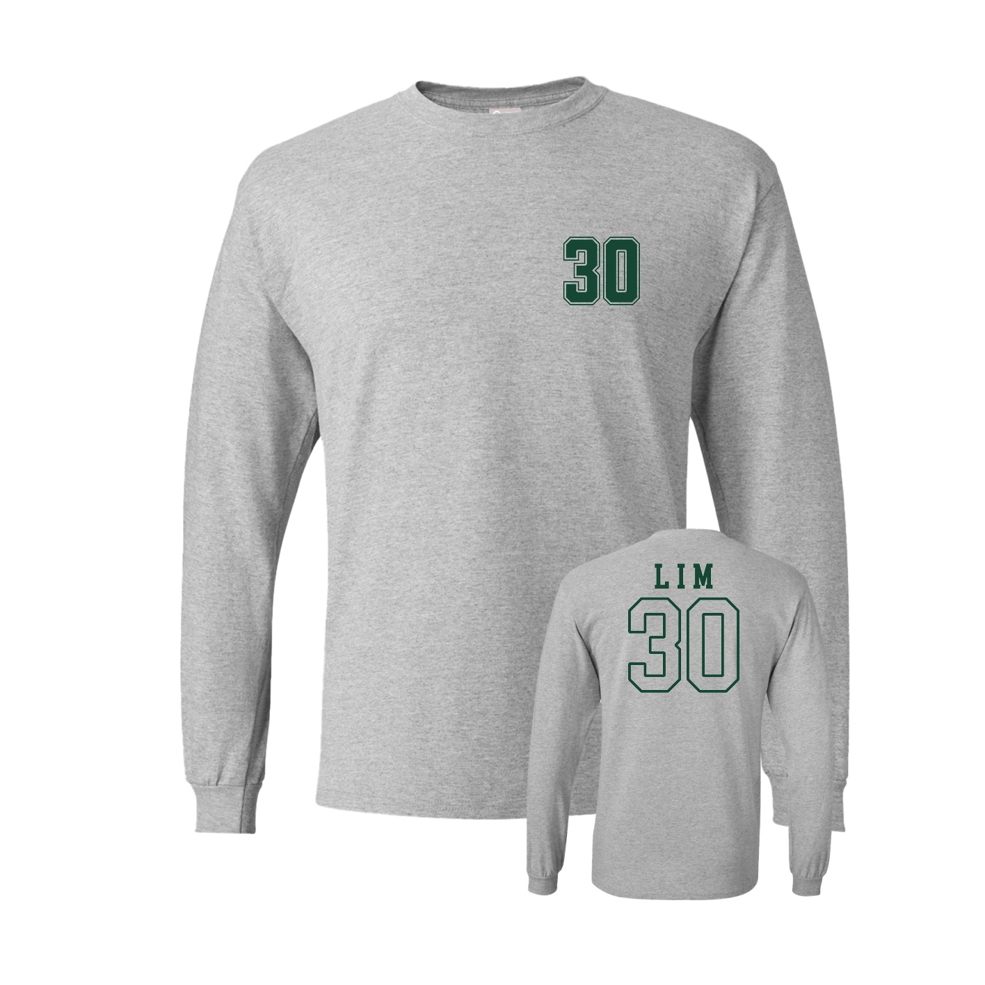 Long Sleeve Tee — Chest Back in Grey