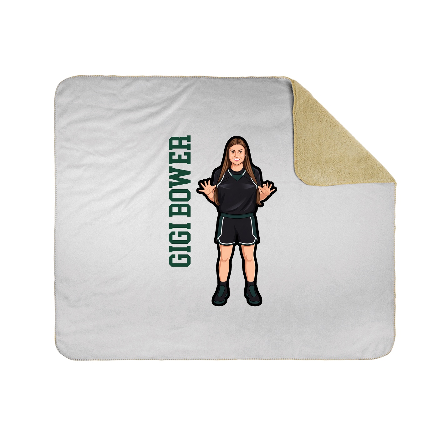 Throw Blanket — Name Vertical in White