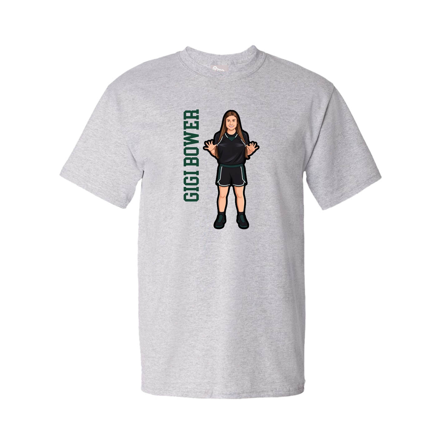 Tee — Name Vertical in Grey