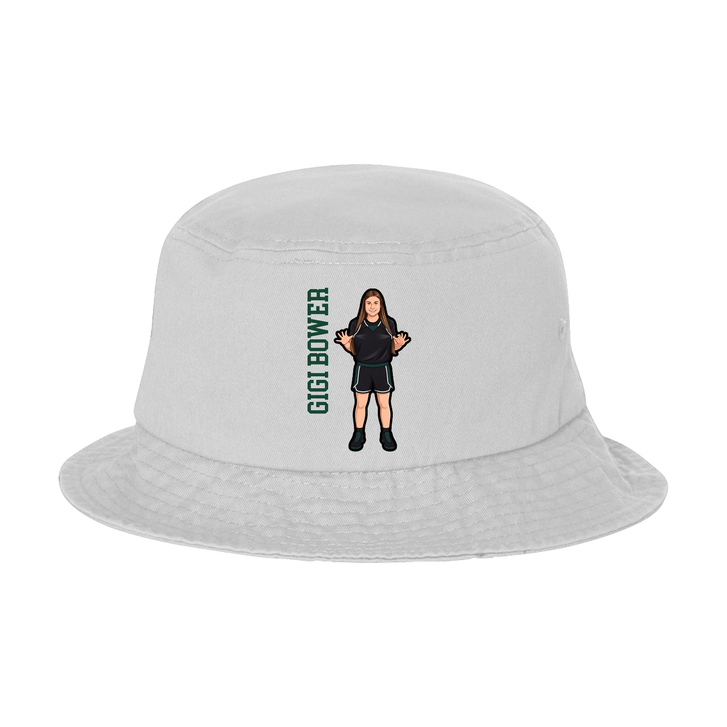 Bucket Cap — Name Vertical in White